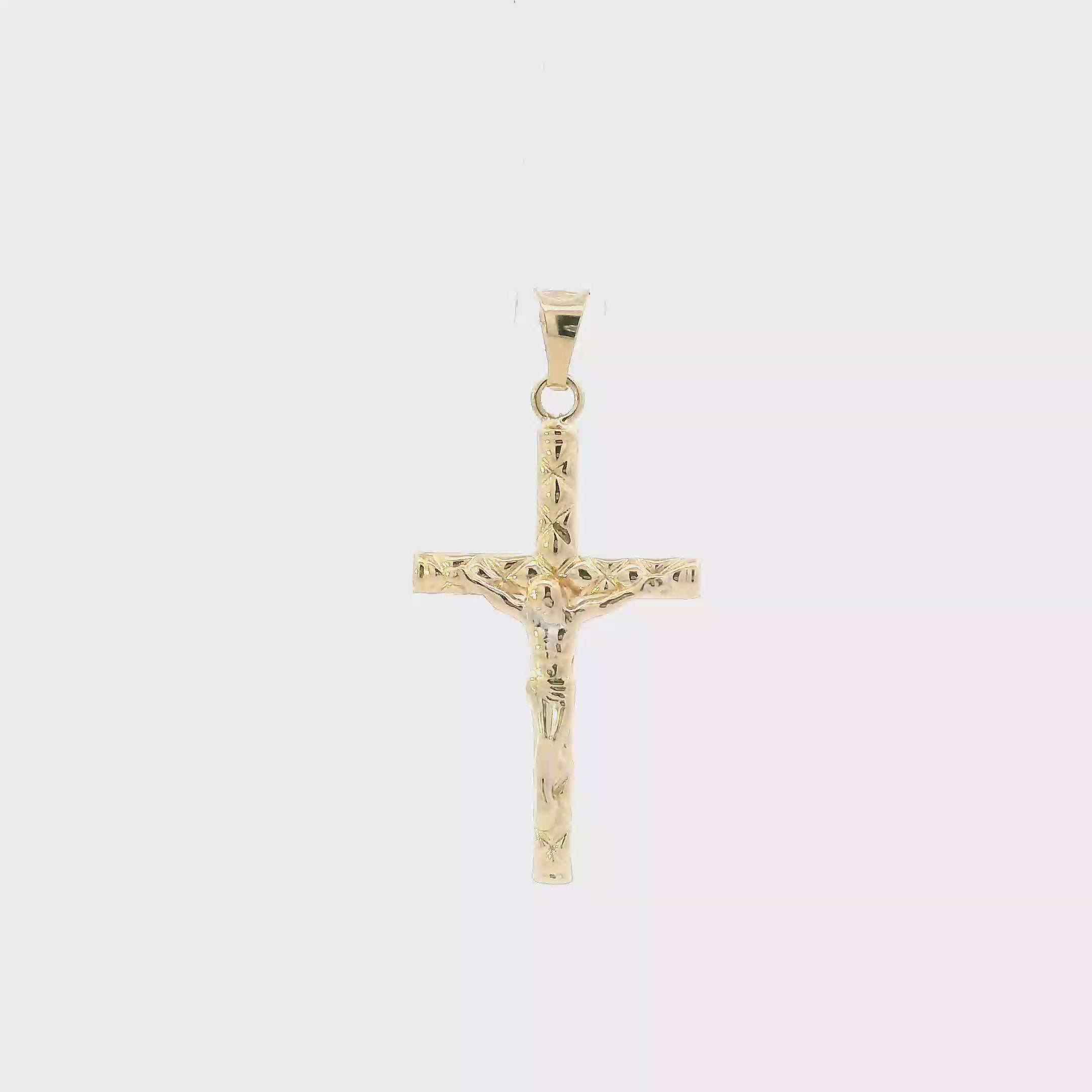 18K Yellow Gold Crucifix Pendant