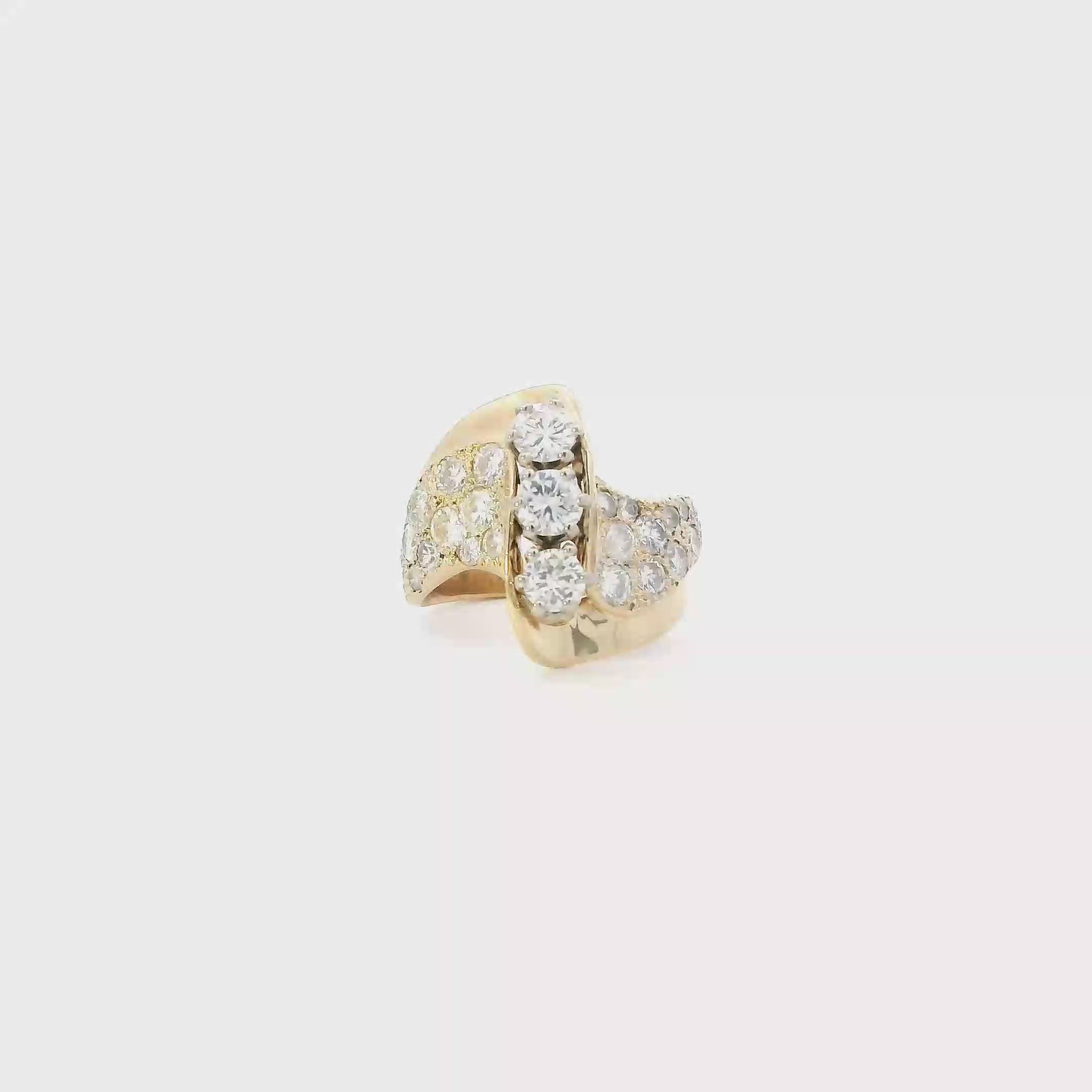 14K Yellow Gold Diamond Womens Ring - 1.78ct