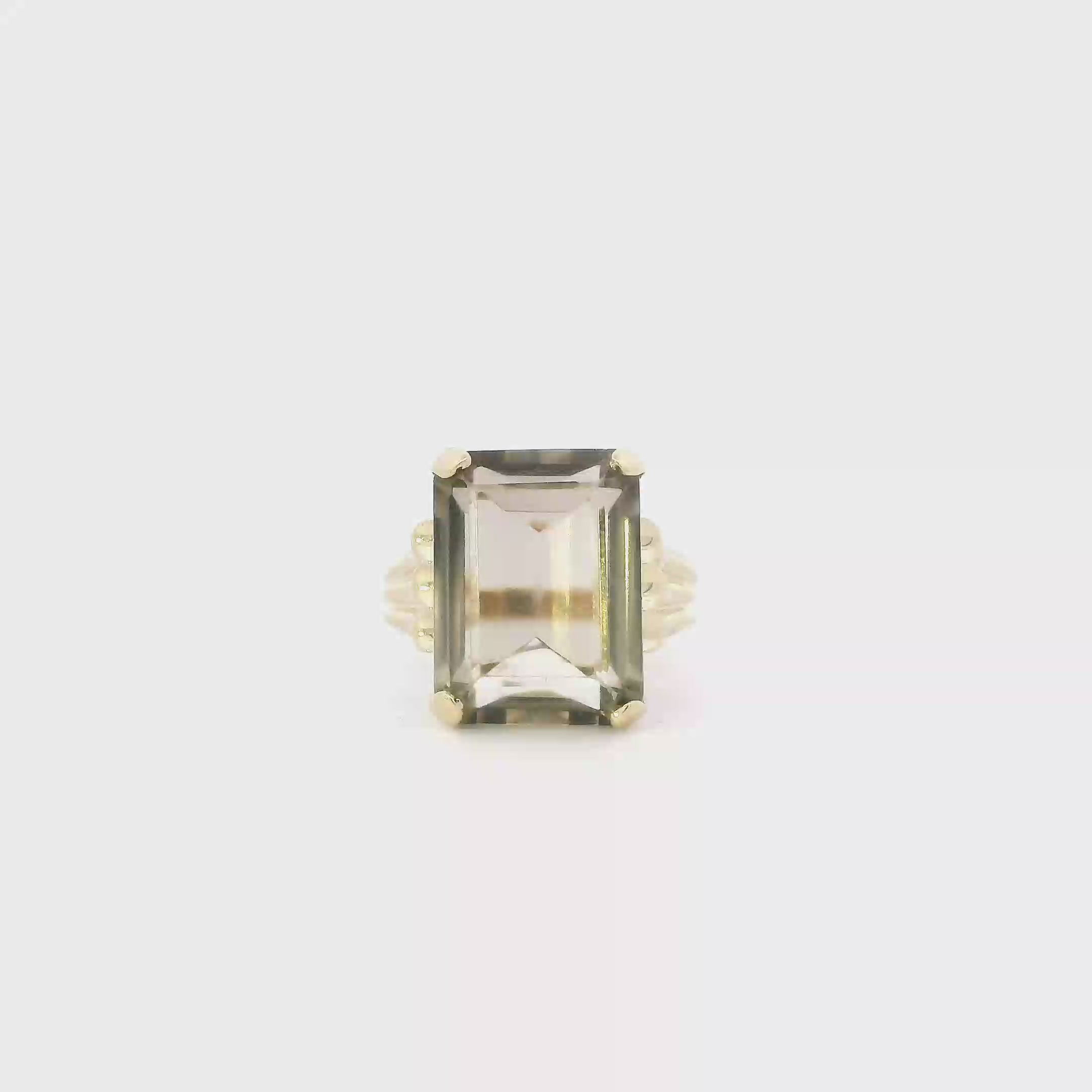10K Yellow Gold Smokey Citrine Womens Ring