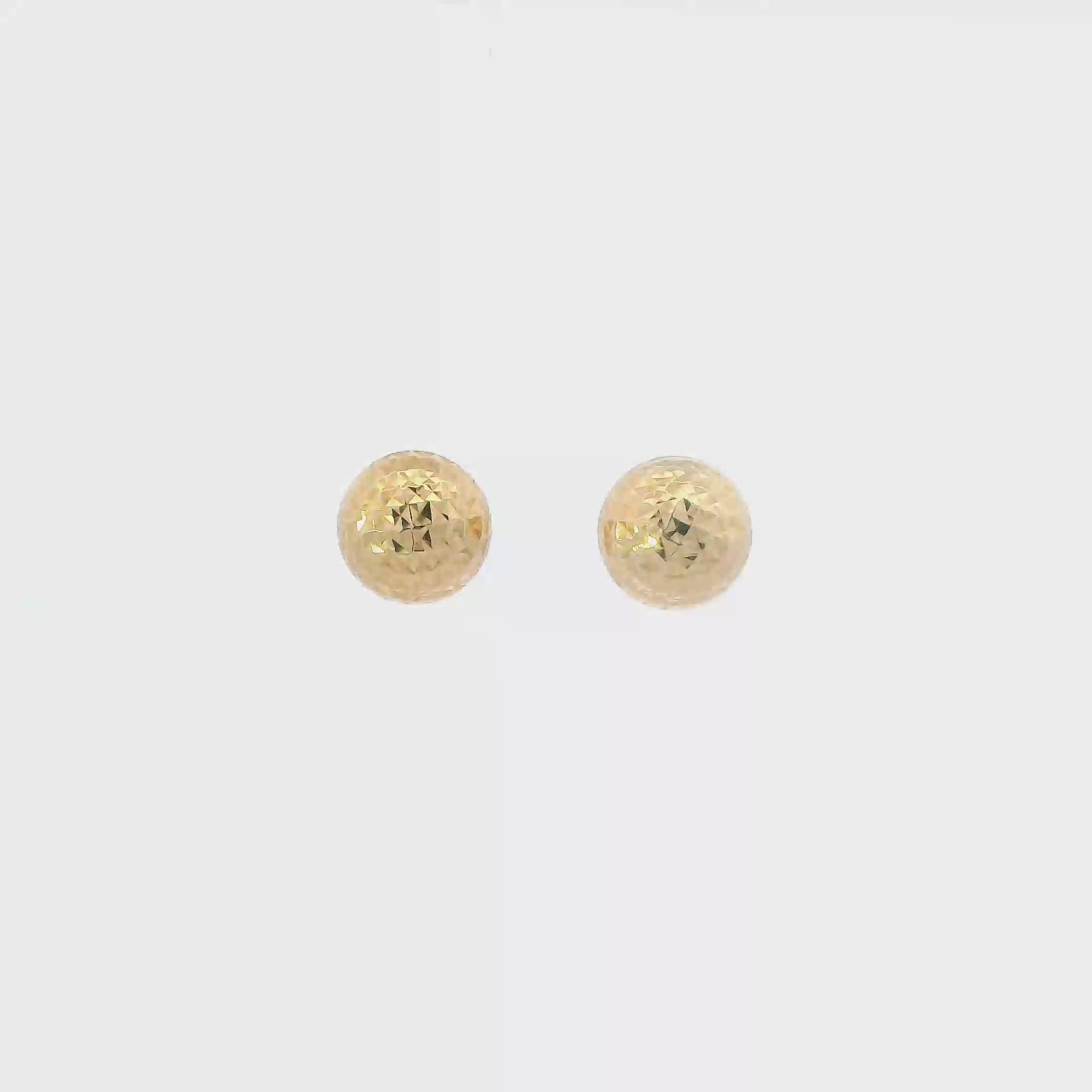 18K Yellow Gold Textured Dome Stud Earrings