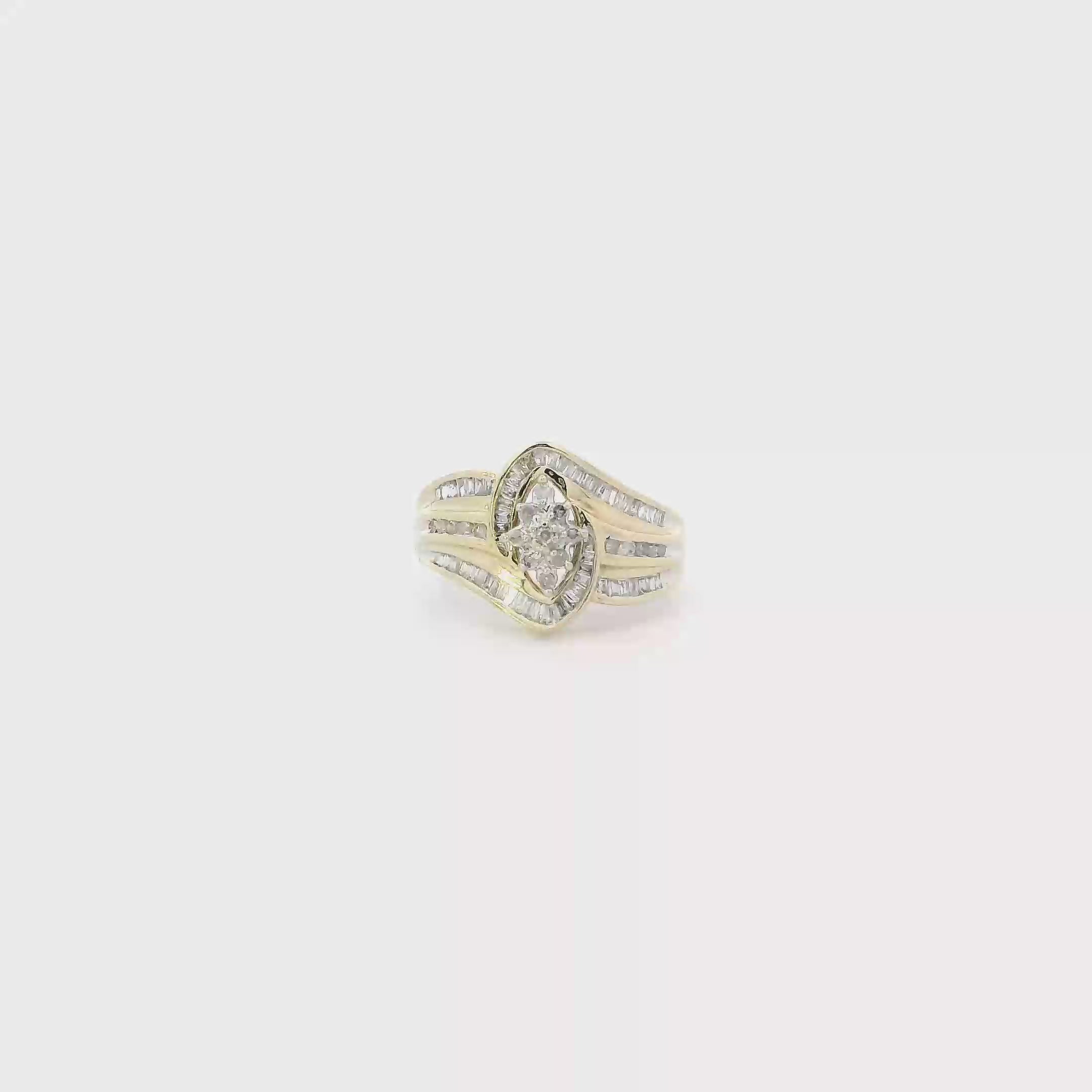 10K Yellow Gold Diamond Womens Ring