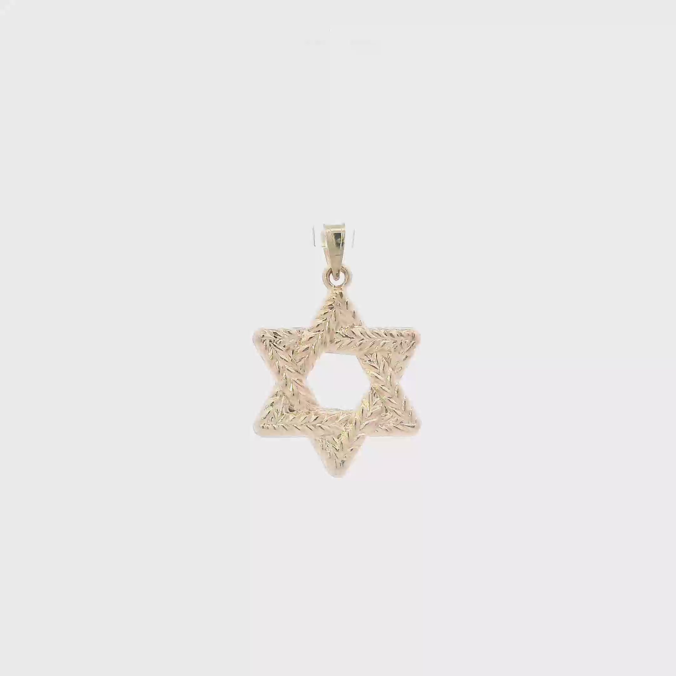 14K Yellow Gold Star Of David Pendant