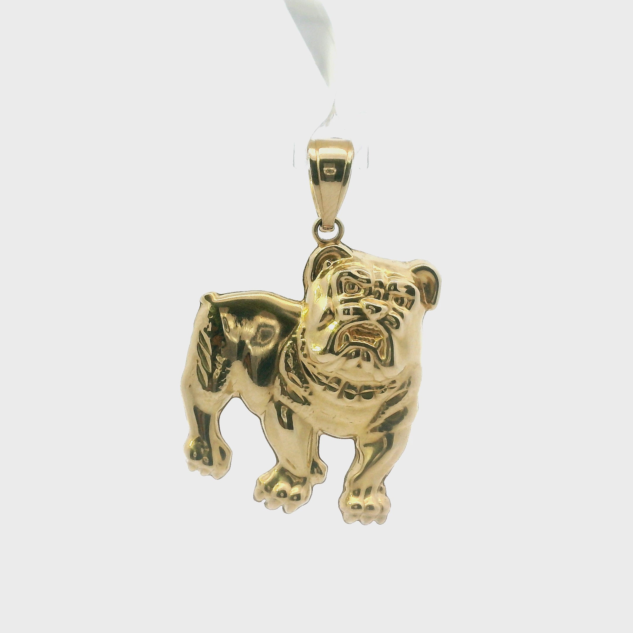 10K Yellow Gold Bull Dog Pendant