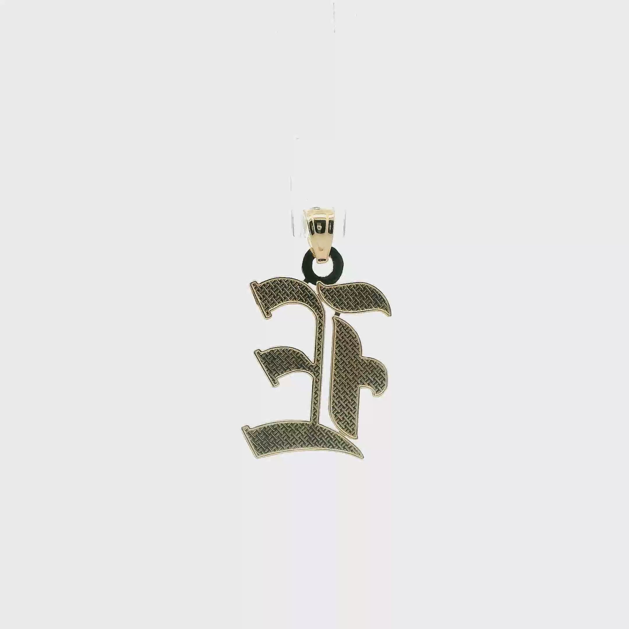 14K Yellow Gold Diamond Cut Letter 