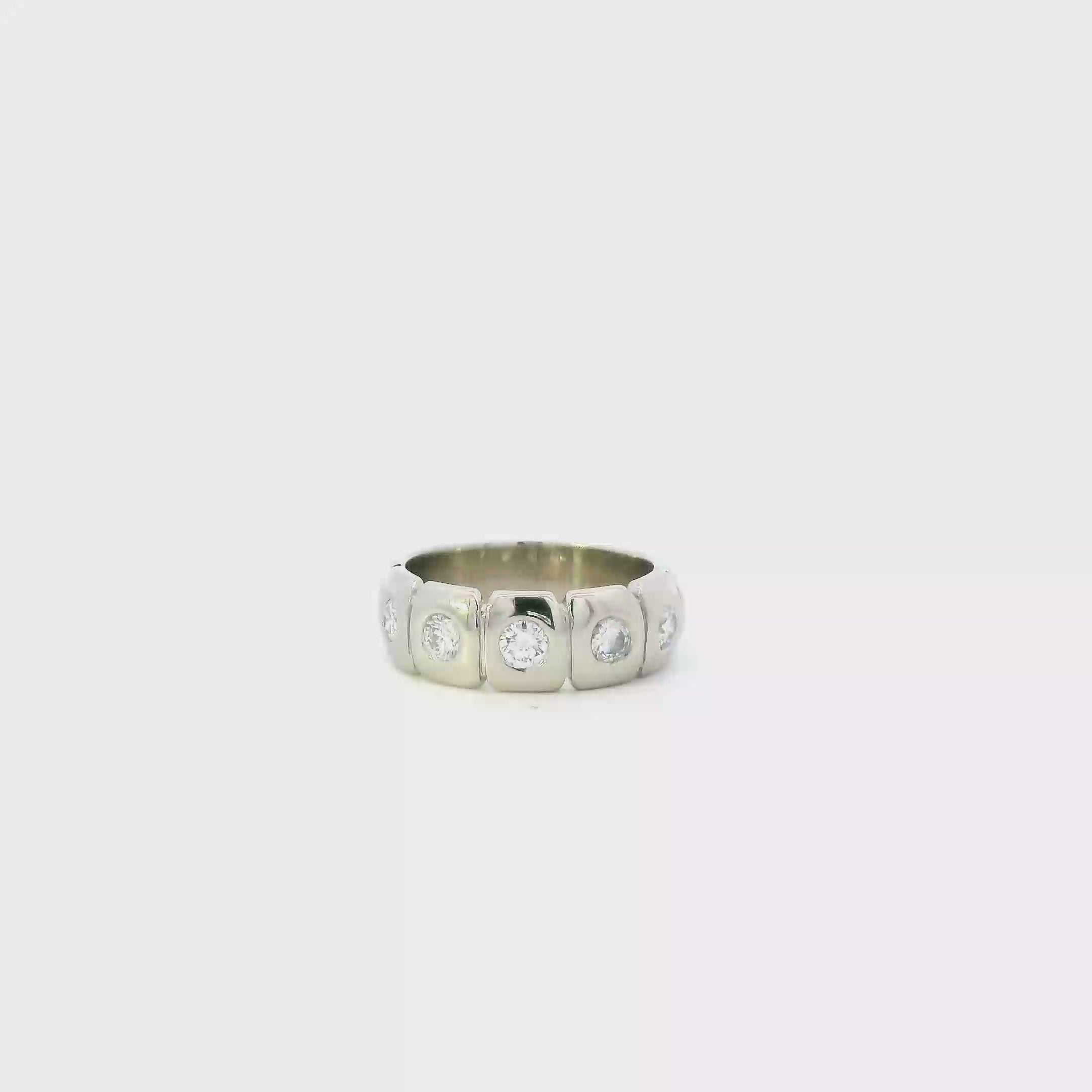14K White Gold Diamonds Womens Band Ring - 0.75ct