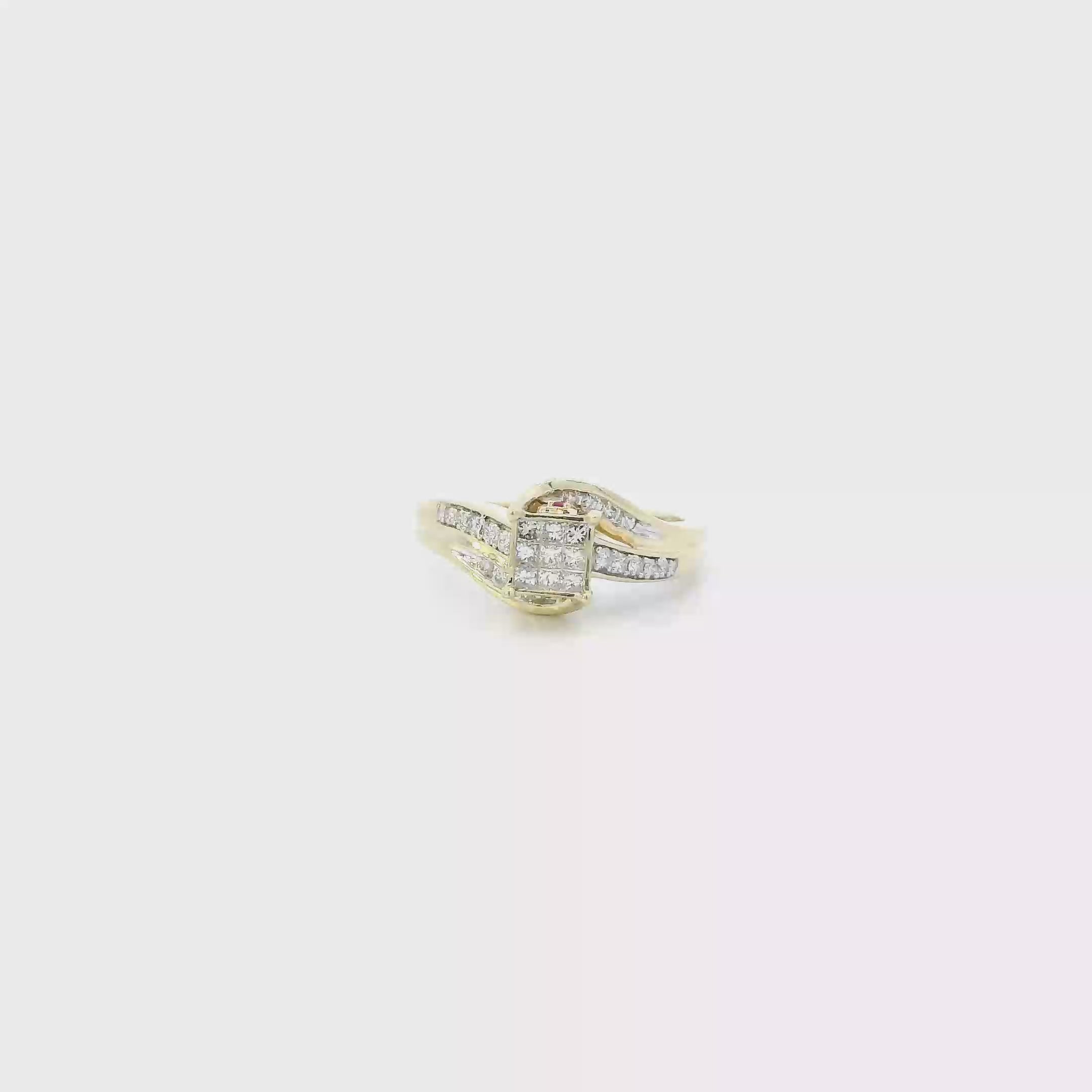 10K Yellow Gold Diamond & Ruby Womens Ring - 0.42ct