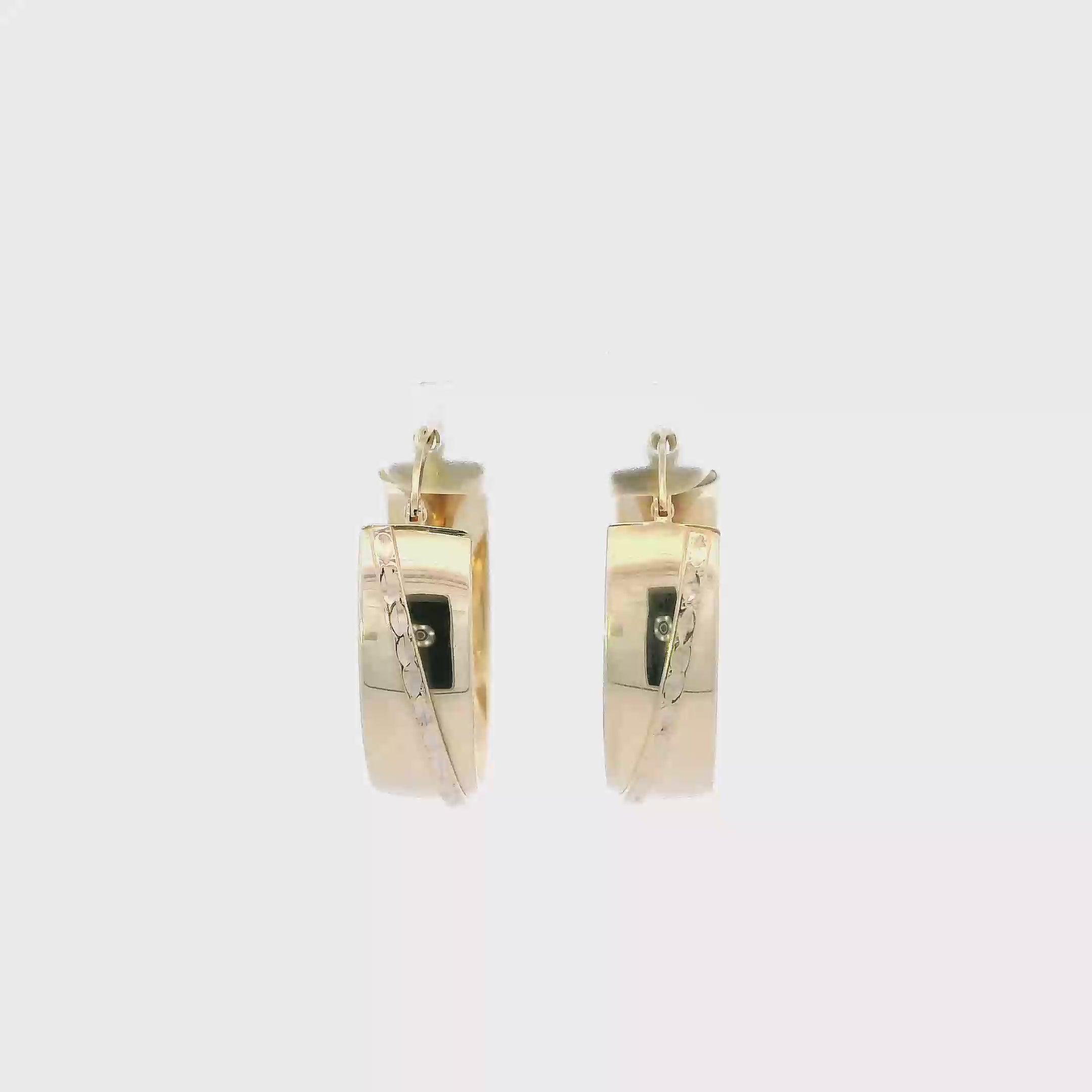 14K Yellow Gold Hollow Hoop Earrings