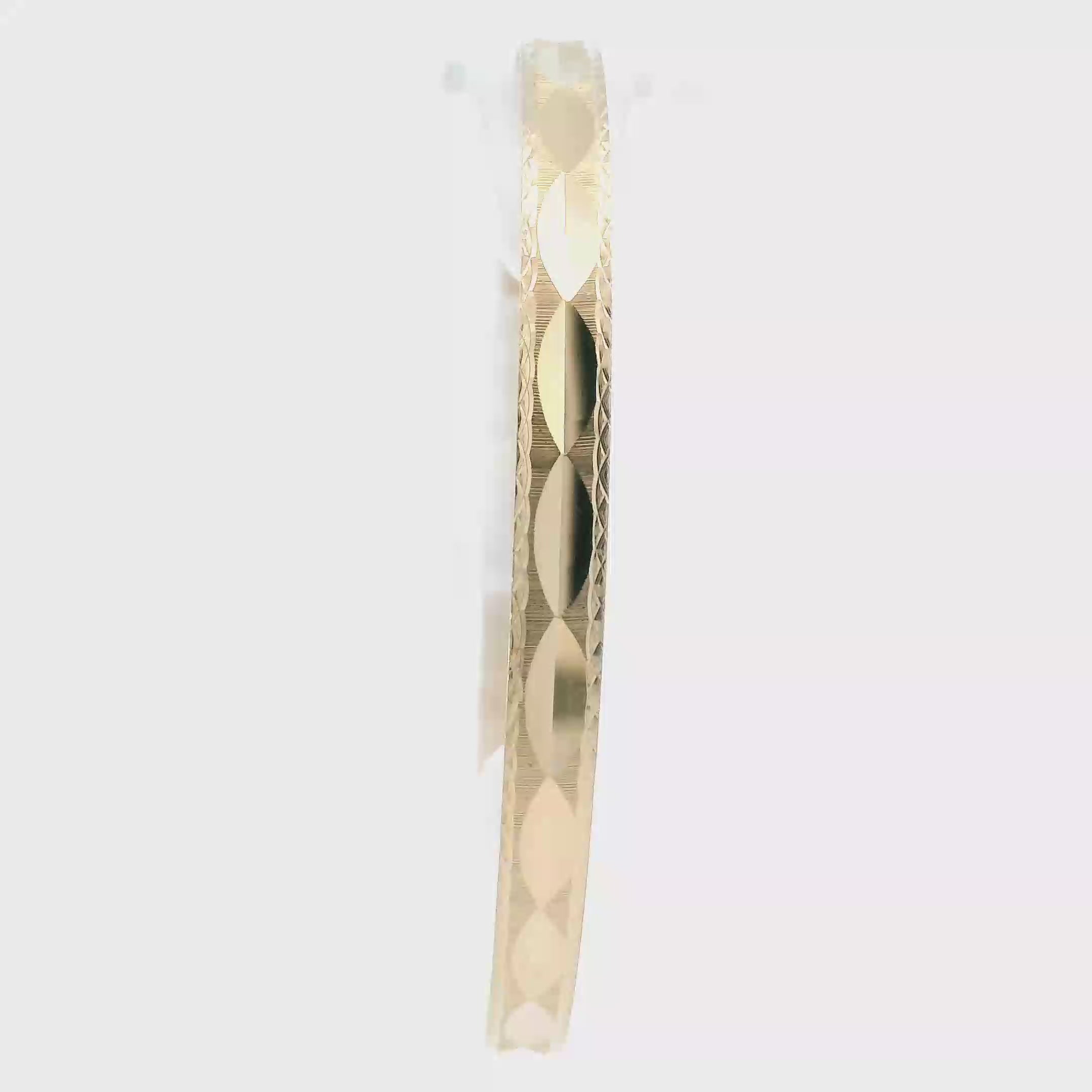 14K Yellow Gold Diamond Cut Bangle Bracelet