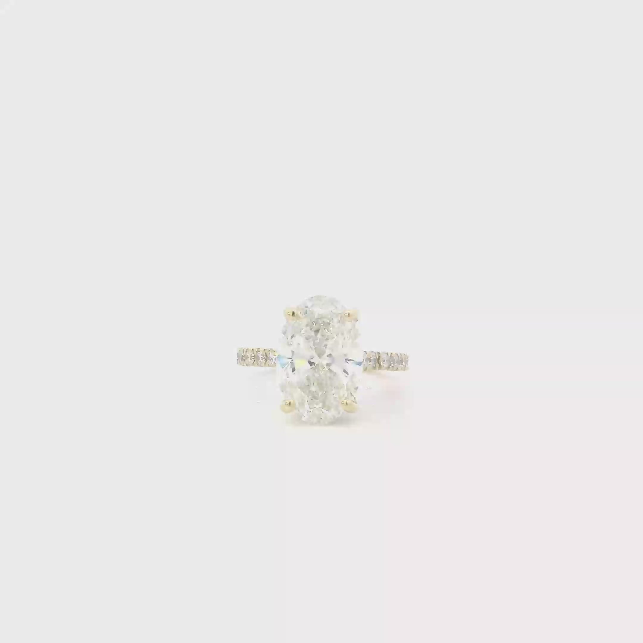 14K Yellow Gold Lab Grown Diamond Women's Ring - 4.59ct