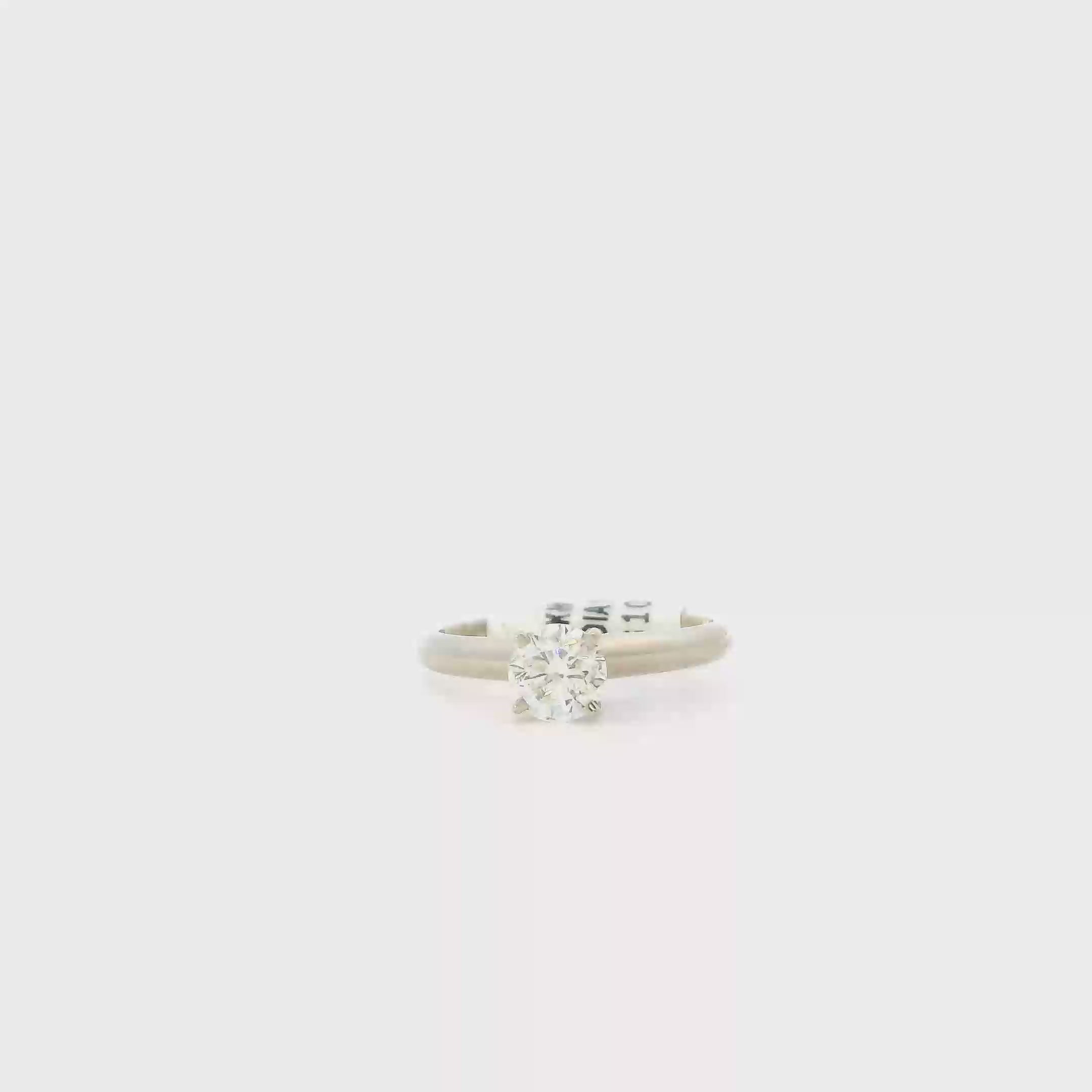 14K White Gold Diamond Solitaire Women's Ring 0.59ct