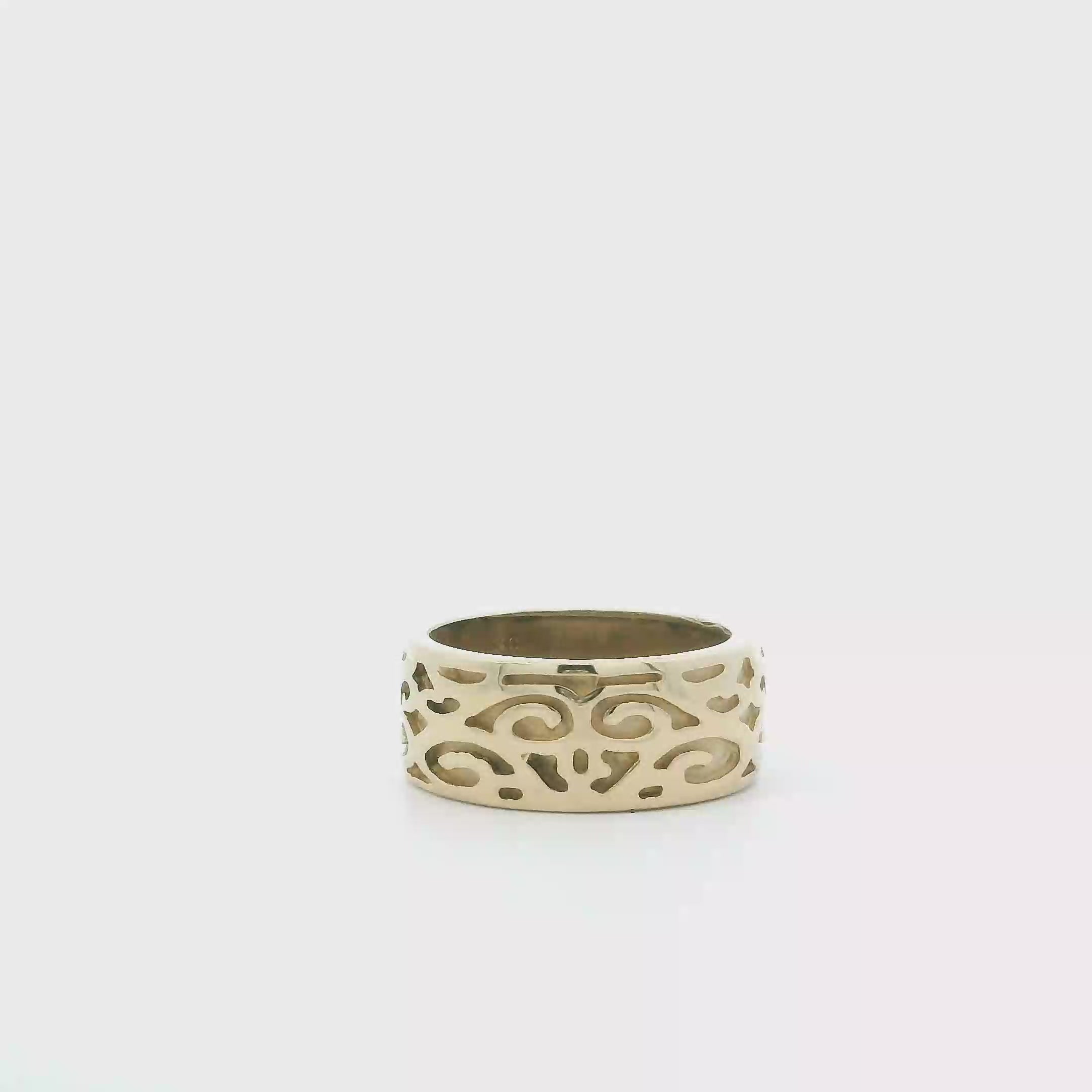 14K Yellow Gold Filigree Band