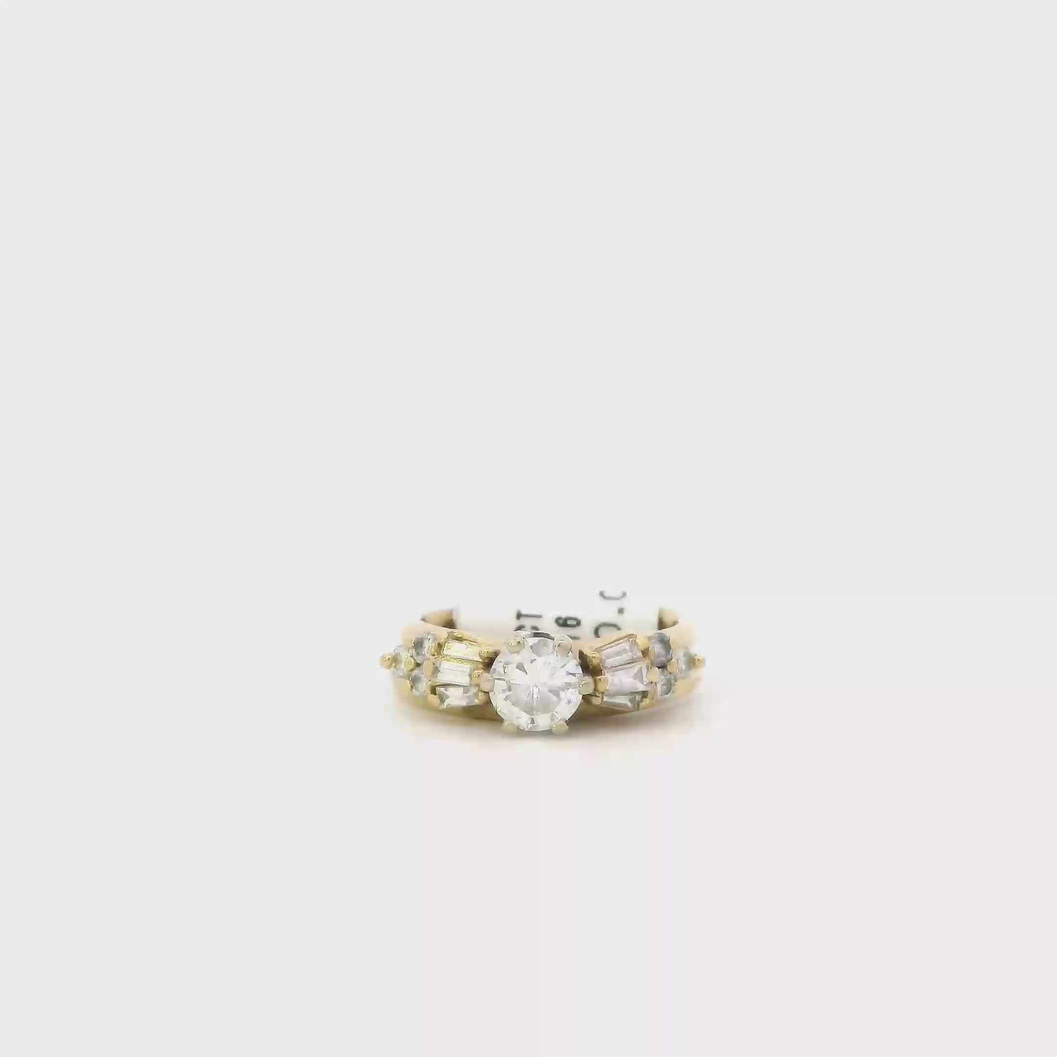 14K White Gold Diamond Women's Engagement & Wedding Ring Set -0.82ct
