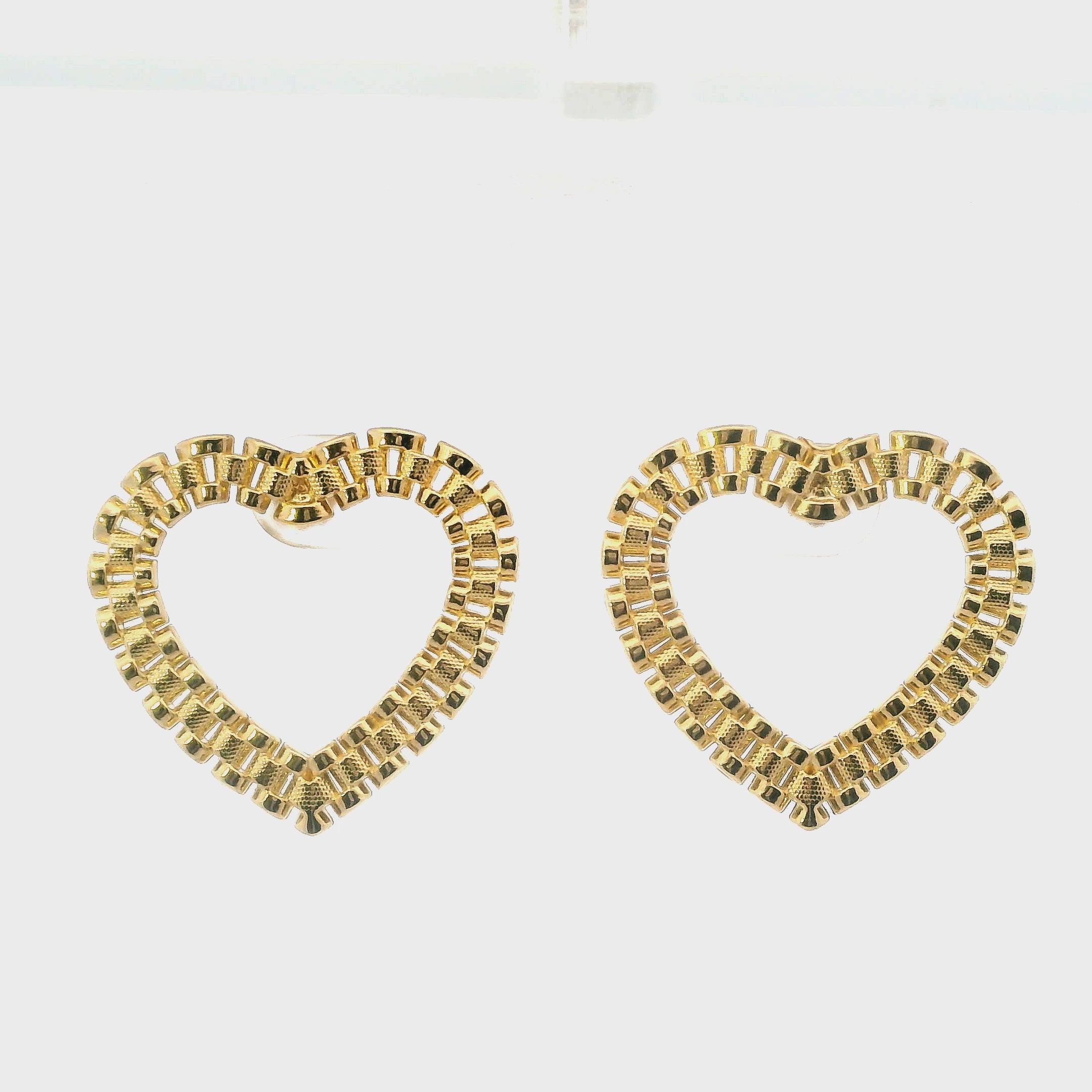 10K Yellow Gold Rolex Heart Earrings