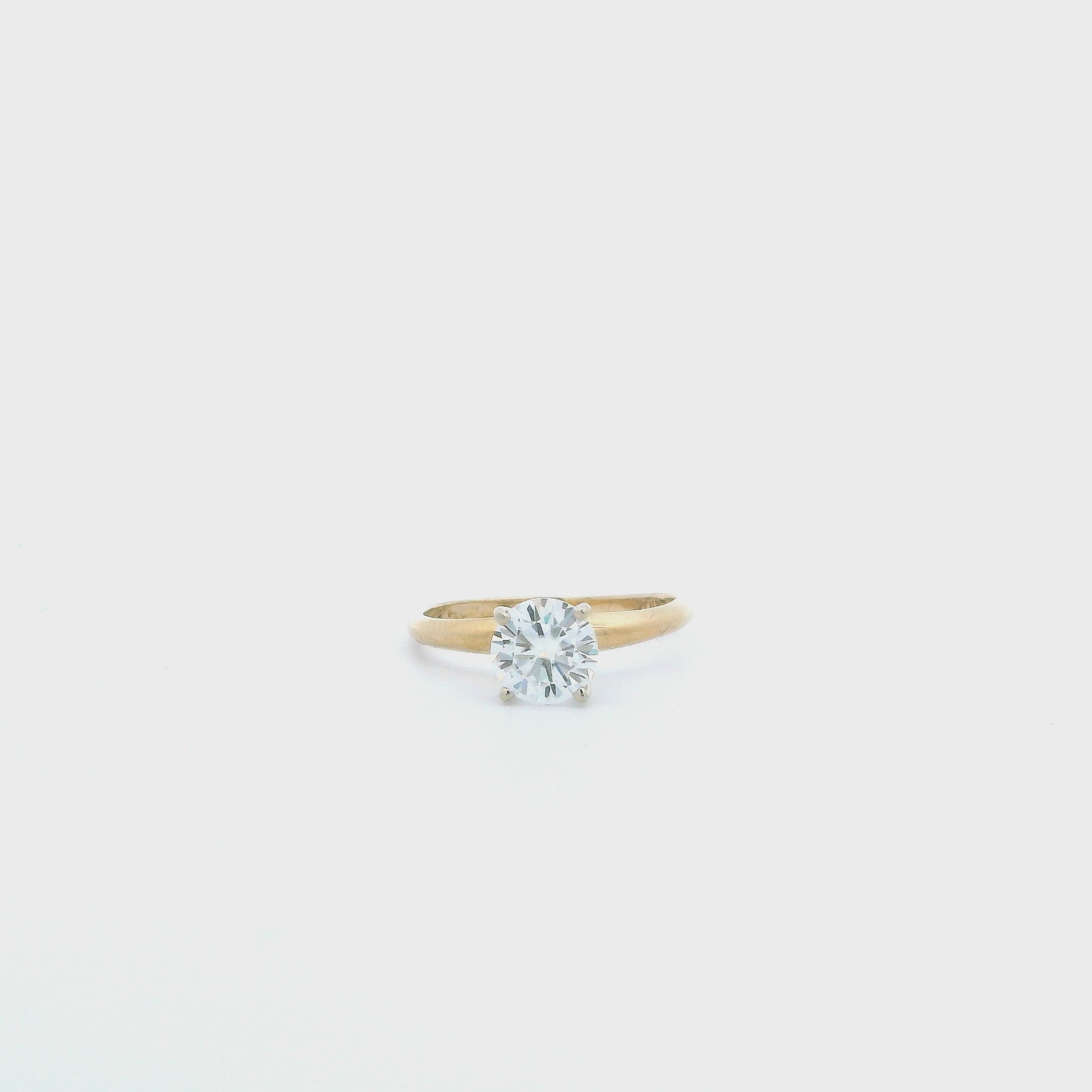 14K Yellow Gold Round Moissanite