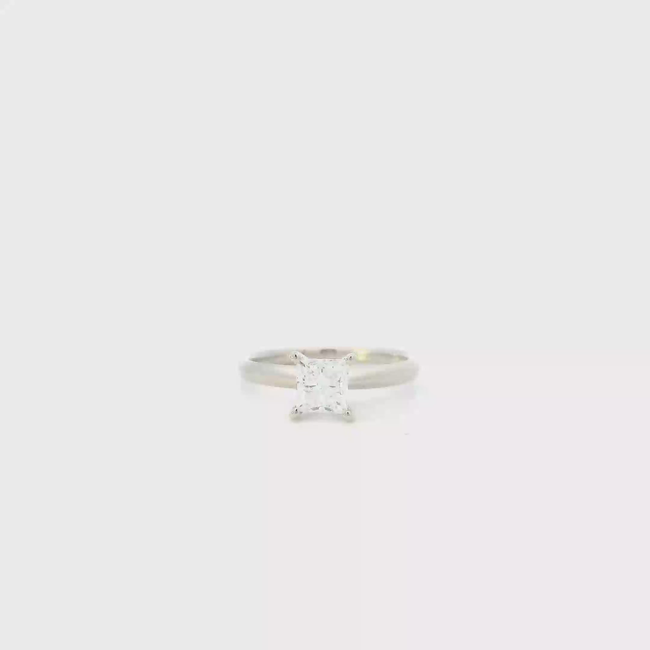 14K White Gold Solitaire Diamond Ring - 0.99ct