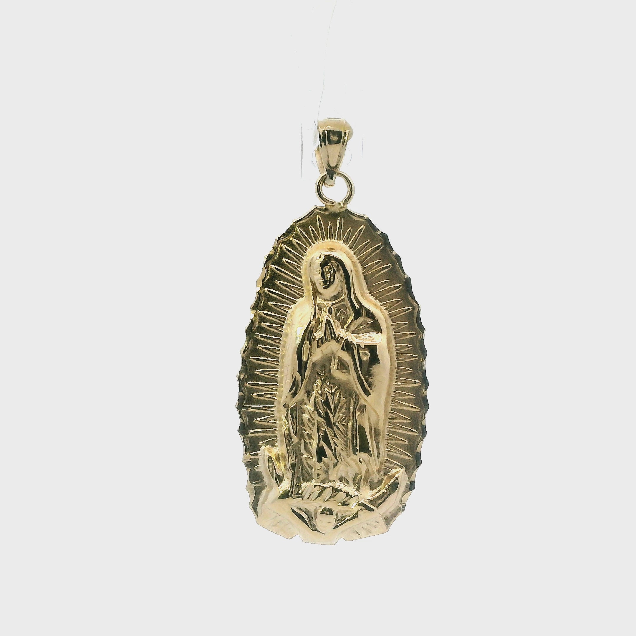 10K Yellow Gold Virgin Mary Pendant