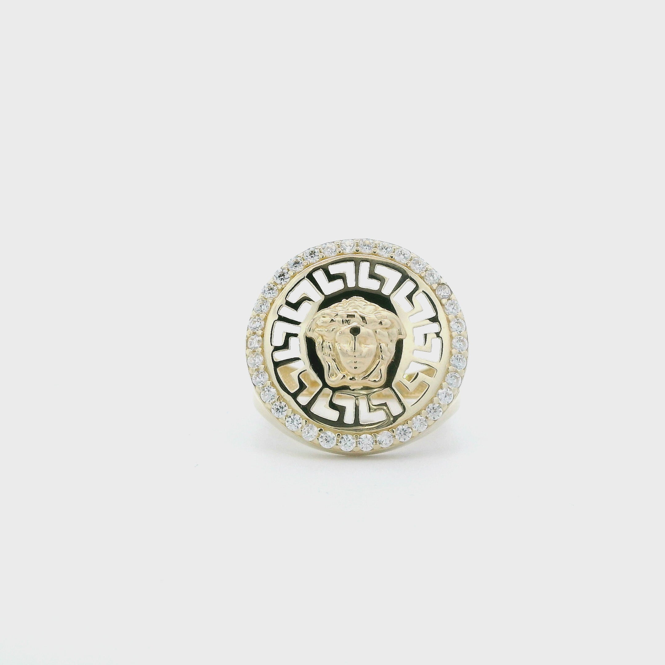 14K Yellow Gold Medusa Womens Ring