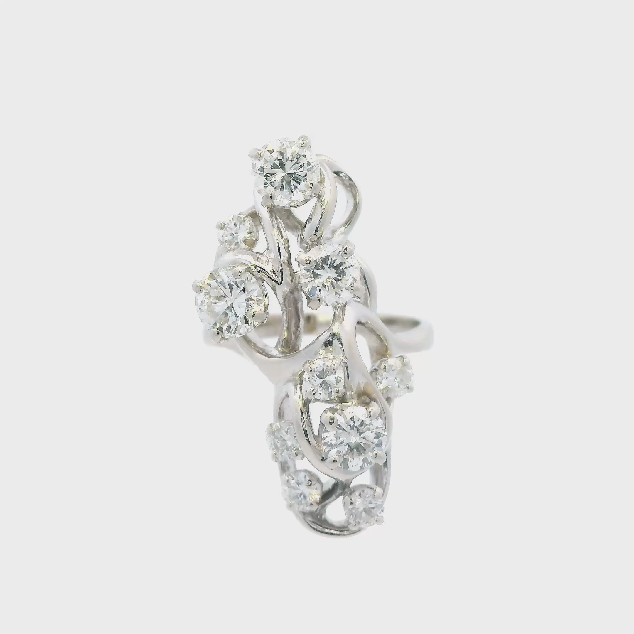 14K White Gold Women's Diamond Ring - 2.30ct