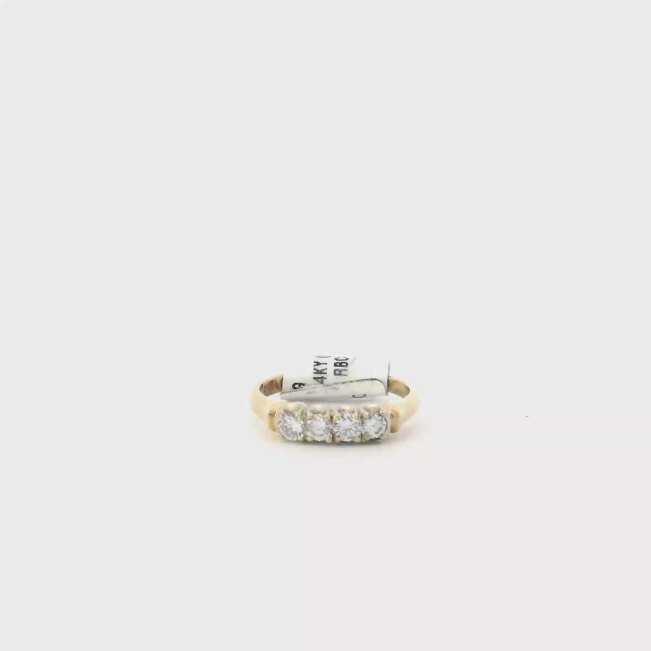14K Yellow Gold Diamond Women's Ring -0.51ct
