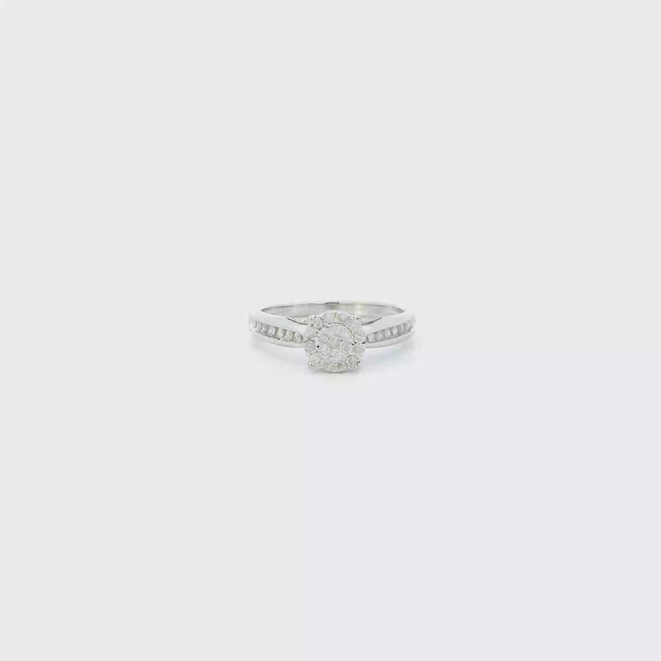 10K White Gold Diamond Womens Ring - 0.21ct