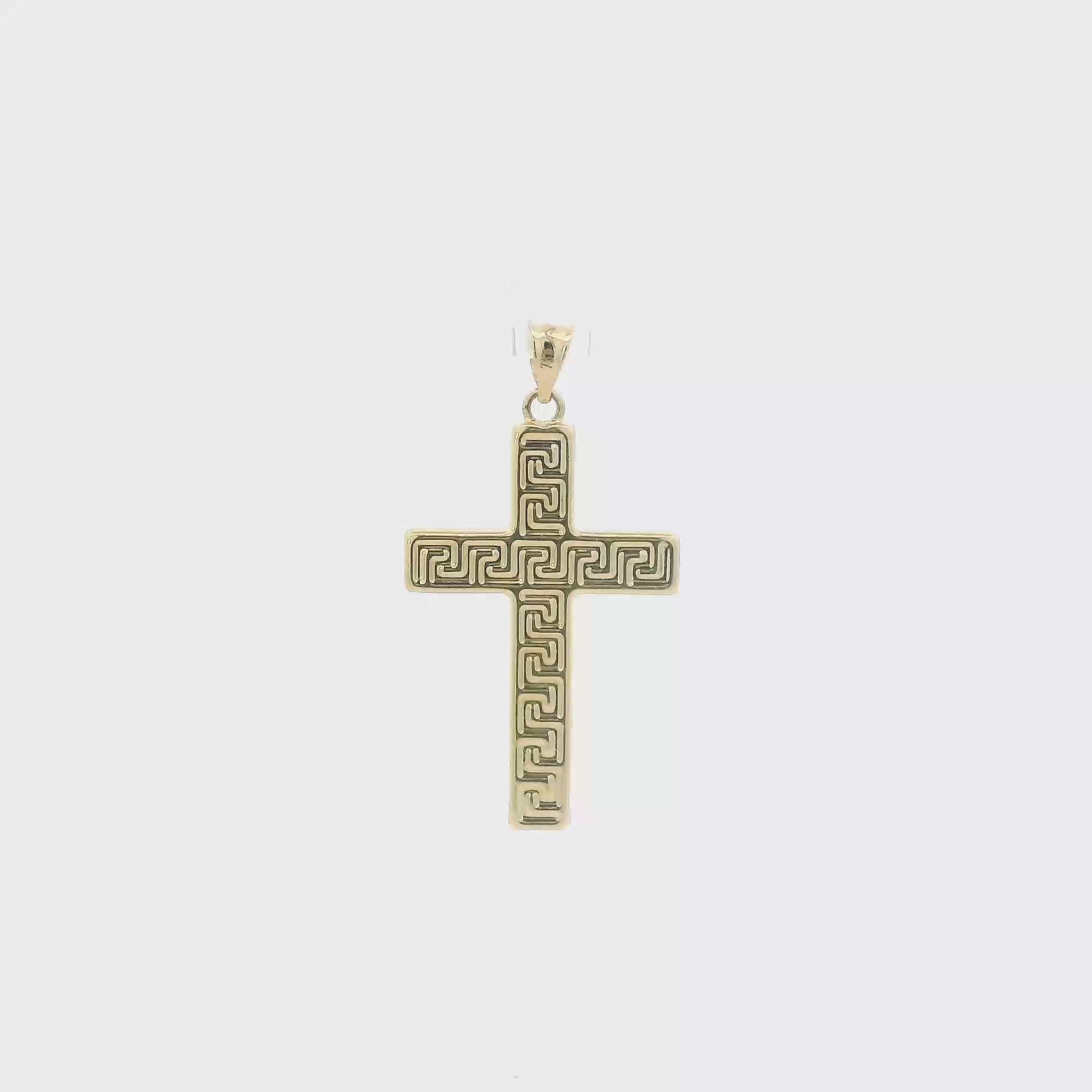 18K Yellow Gold Greek Cross Pendant
