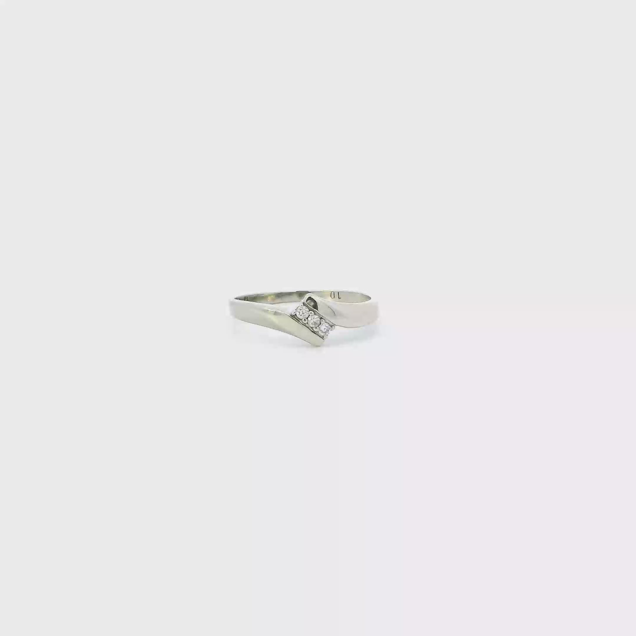 10K White Gold Diamond Womens Ring - 0.03ct