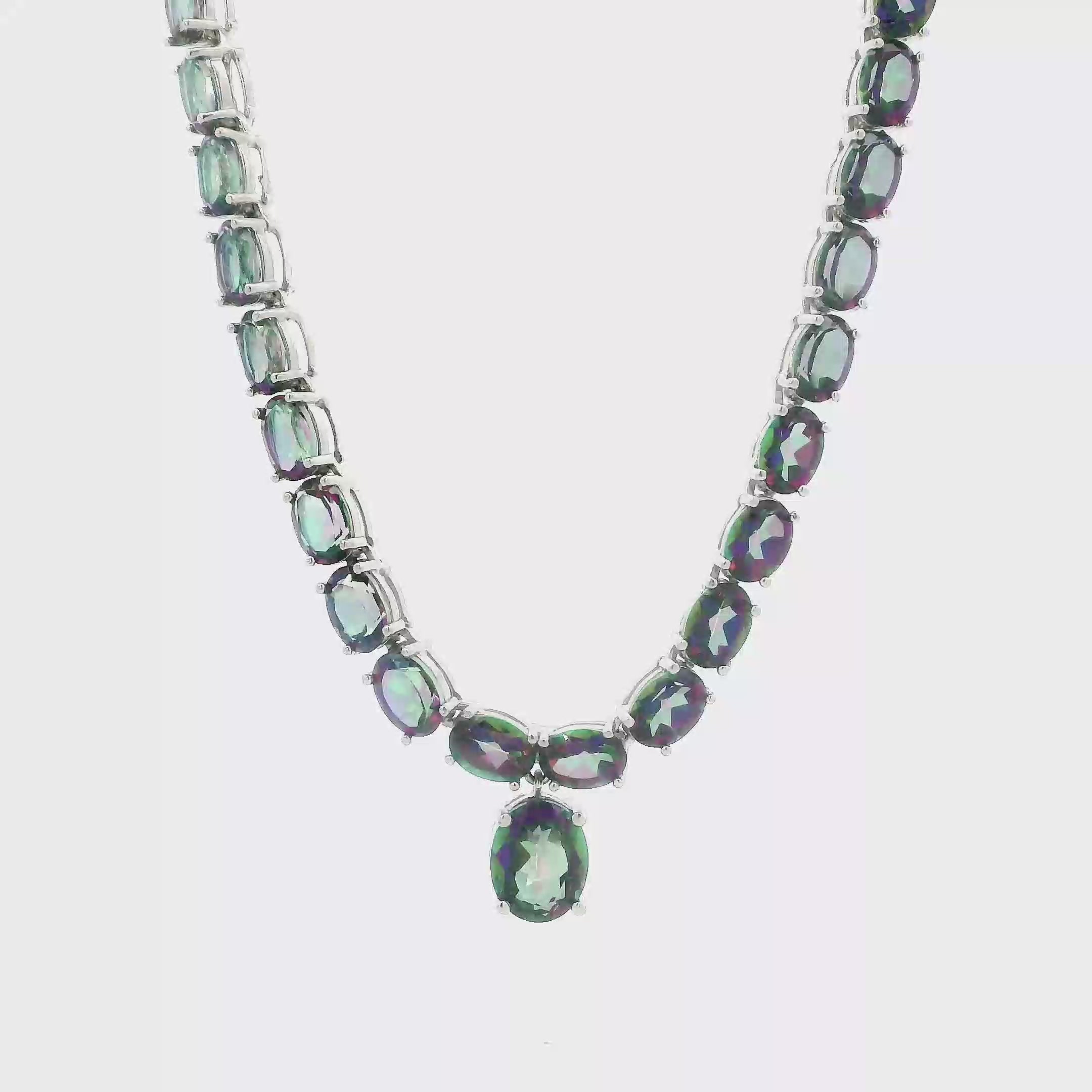 Sterling Silver Mystic Topaz Necklace