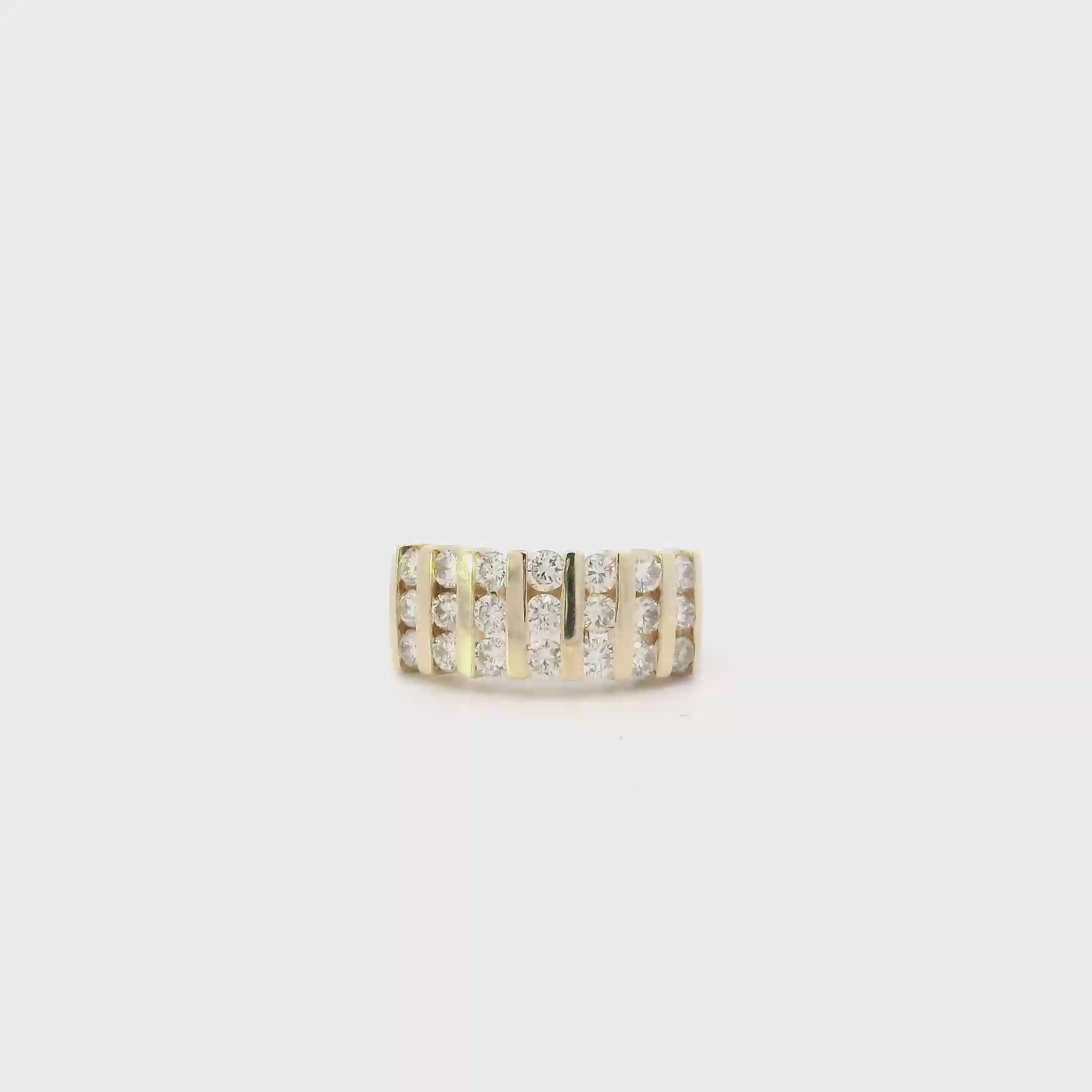 14K Yellow Gold Diamond Women's Ring - 1.05ct