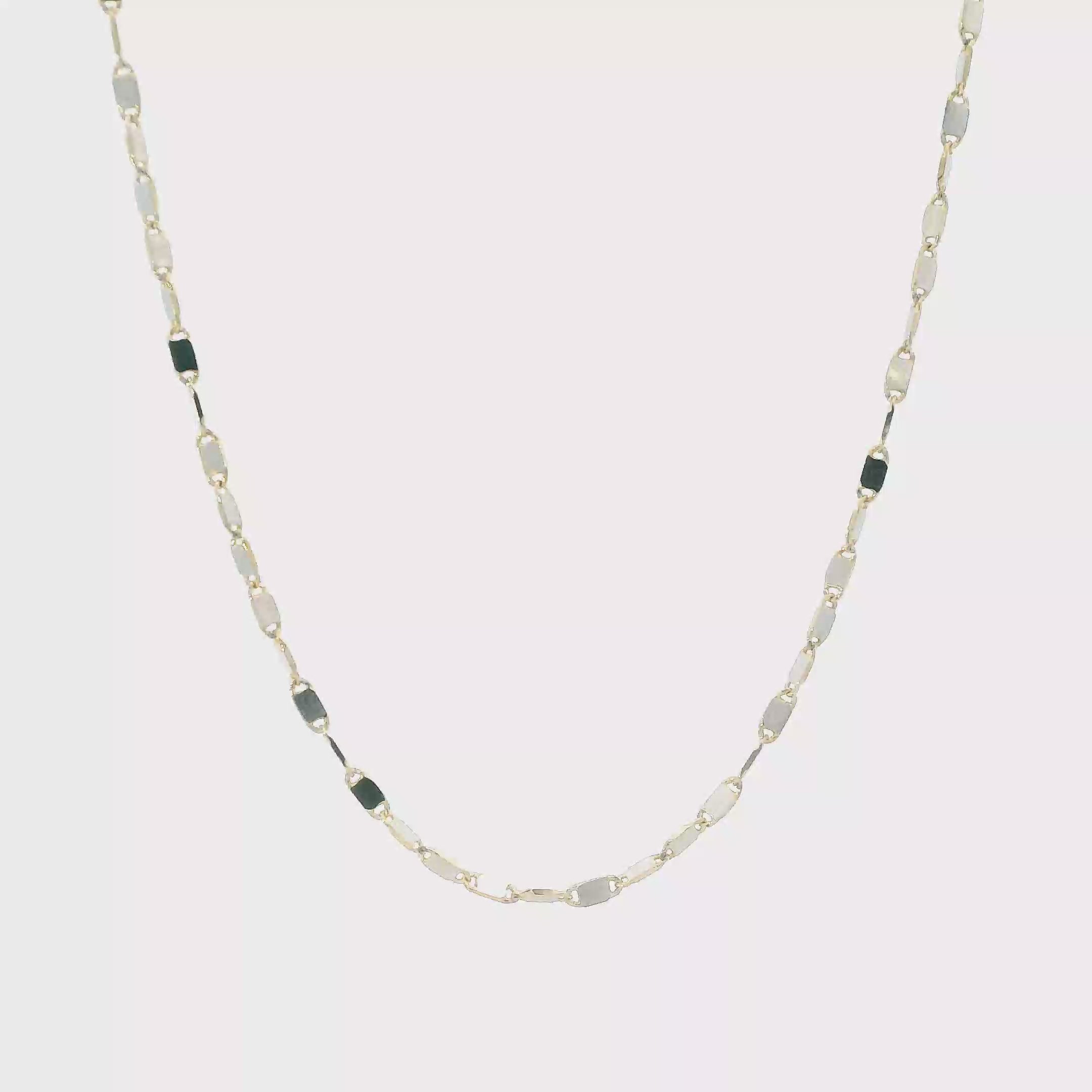 14K Yellow & White Gold Fancy Mariner Chain