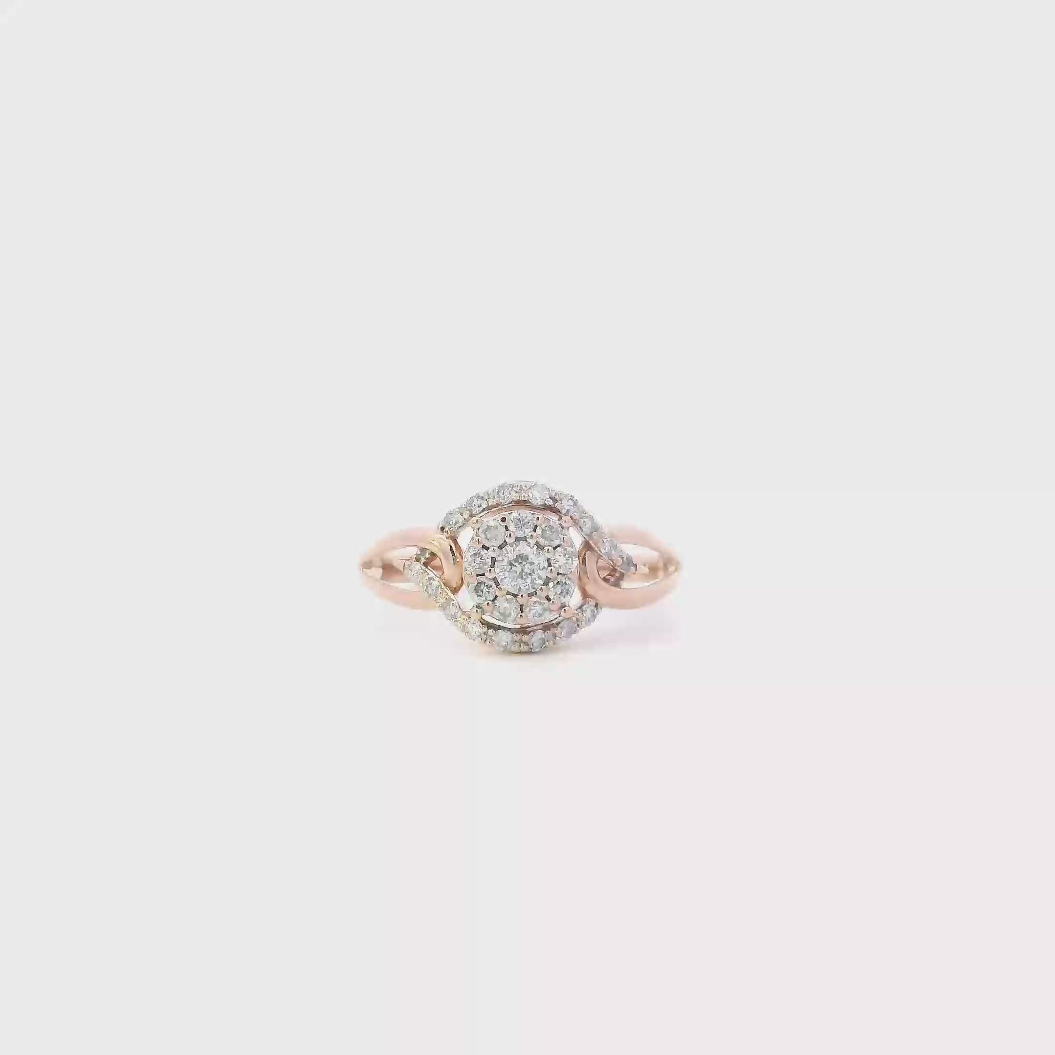 10K Rose Gold Diamonds Womans Ring - 0.42ct