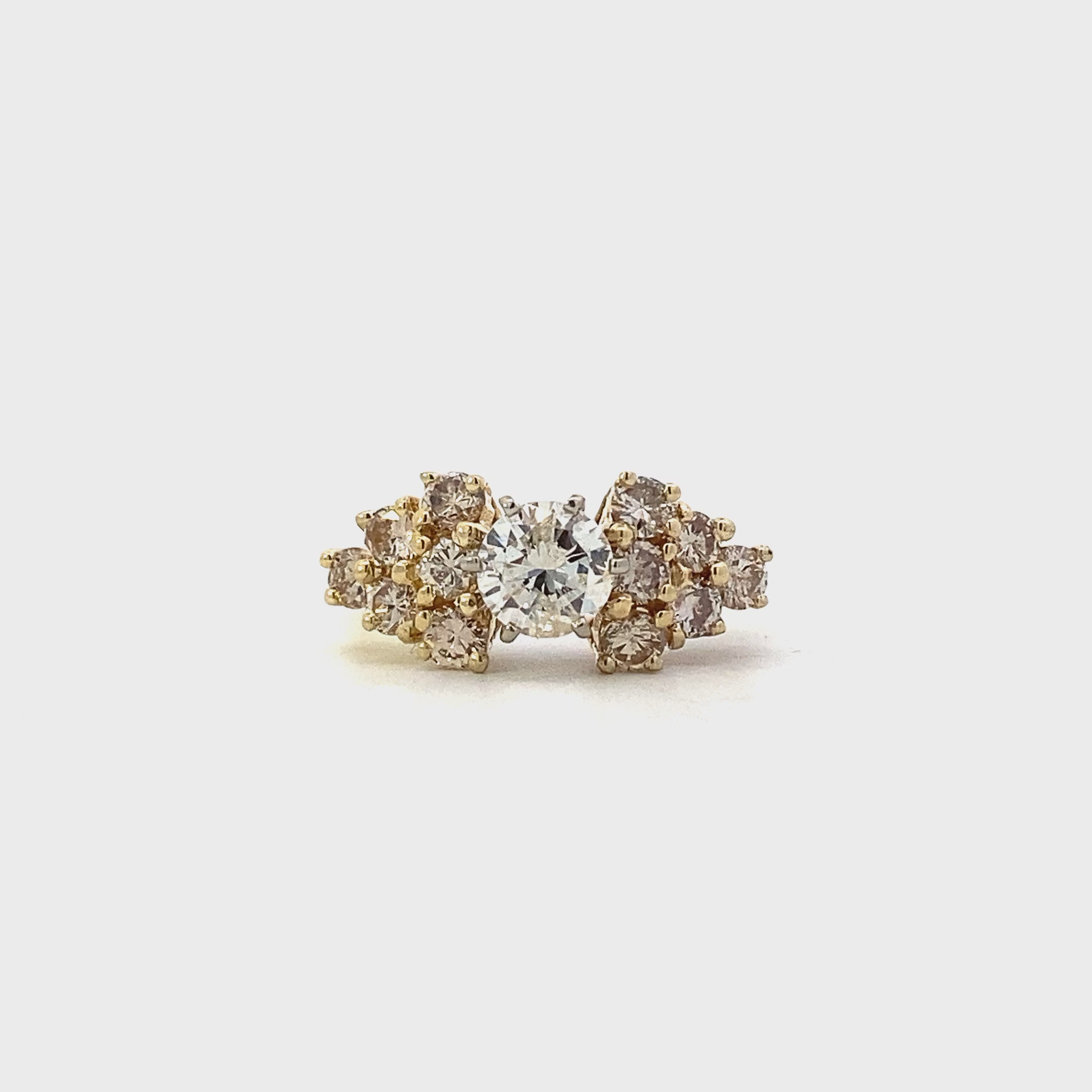 14K Yellow Gold Women's Diamond Ring - 1.25ct