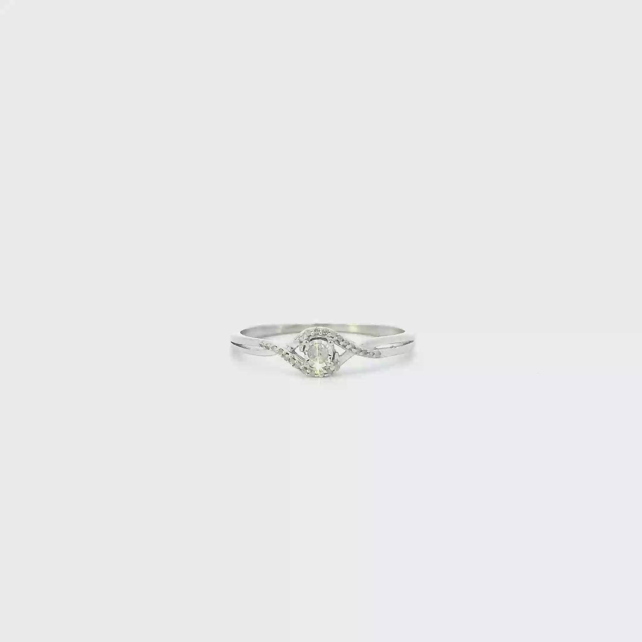 10K White Gold Diamond Womens Ring - 0.03ct