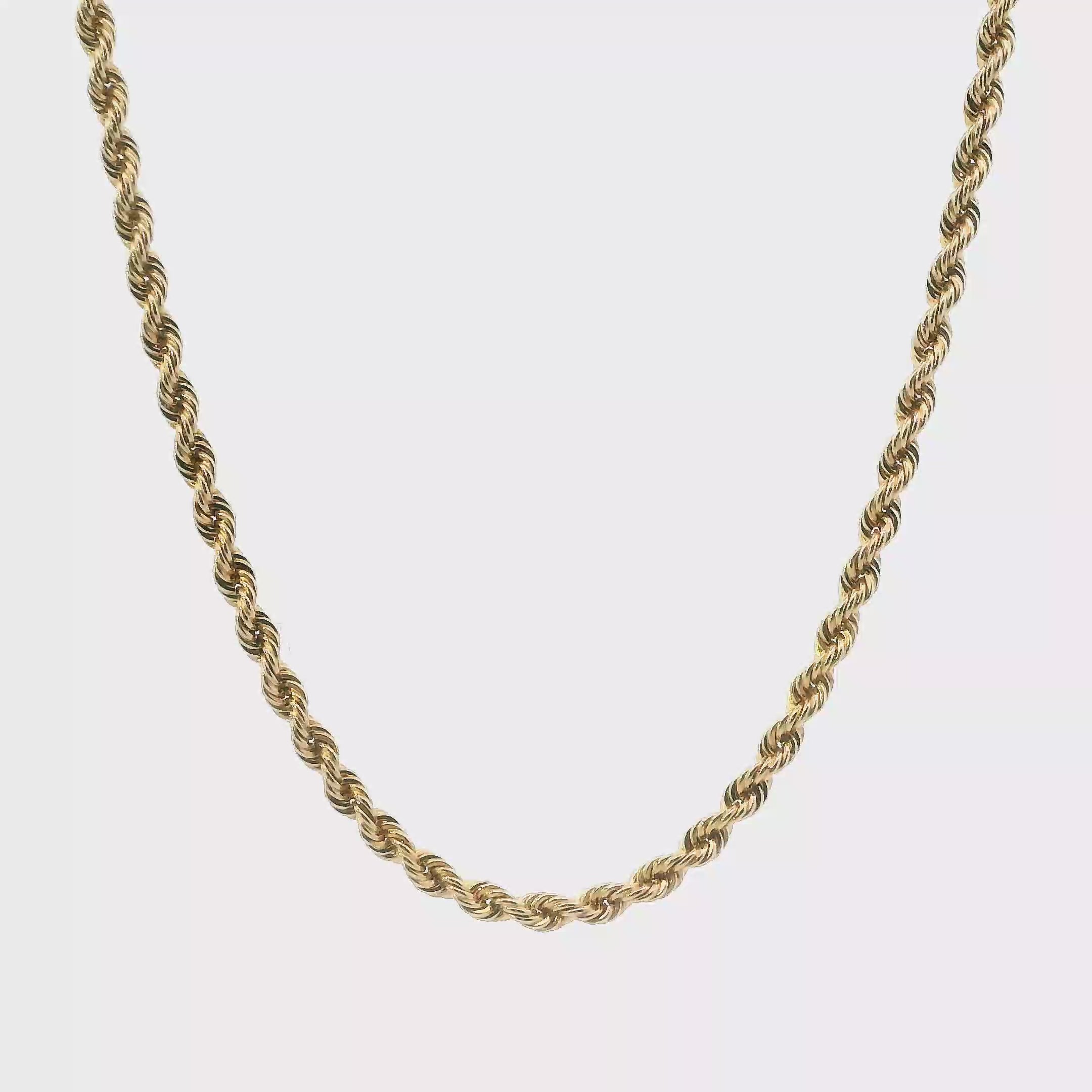 14K Yellow Gold 18.25 Rope Chain