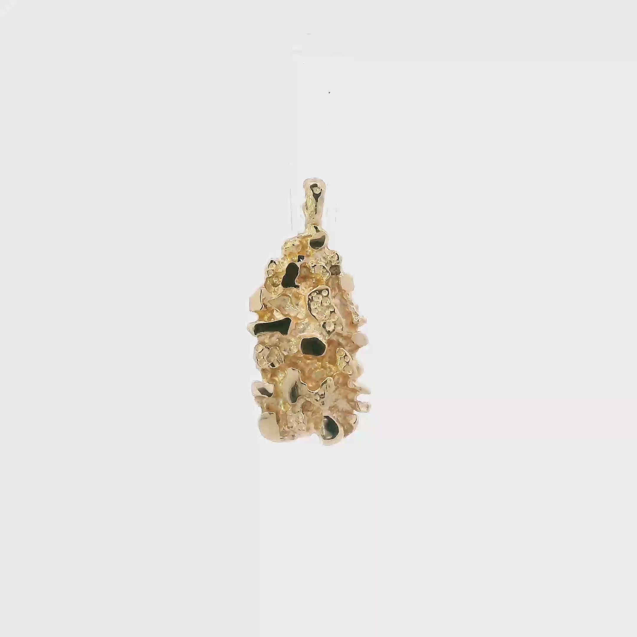 14K Yellow Gold Nugget Pendant