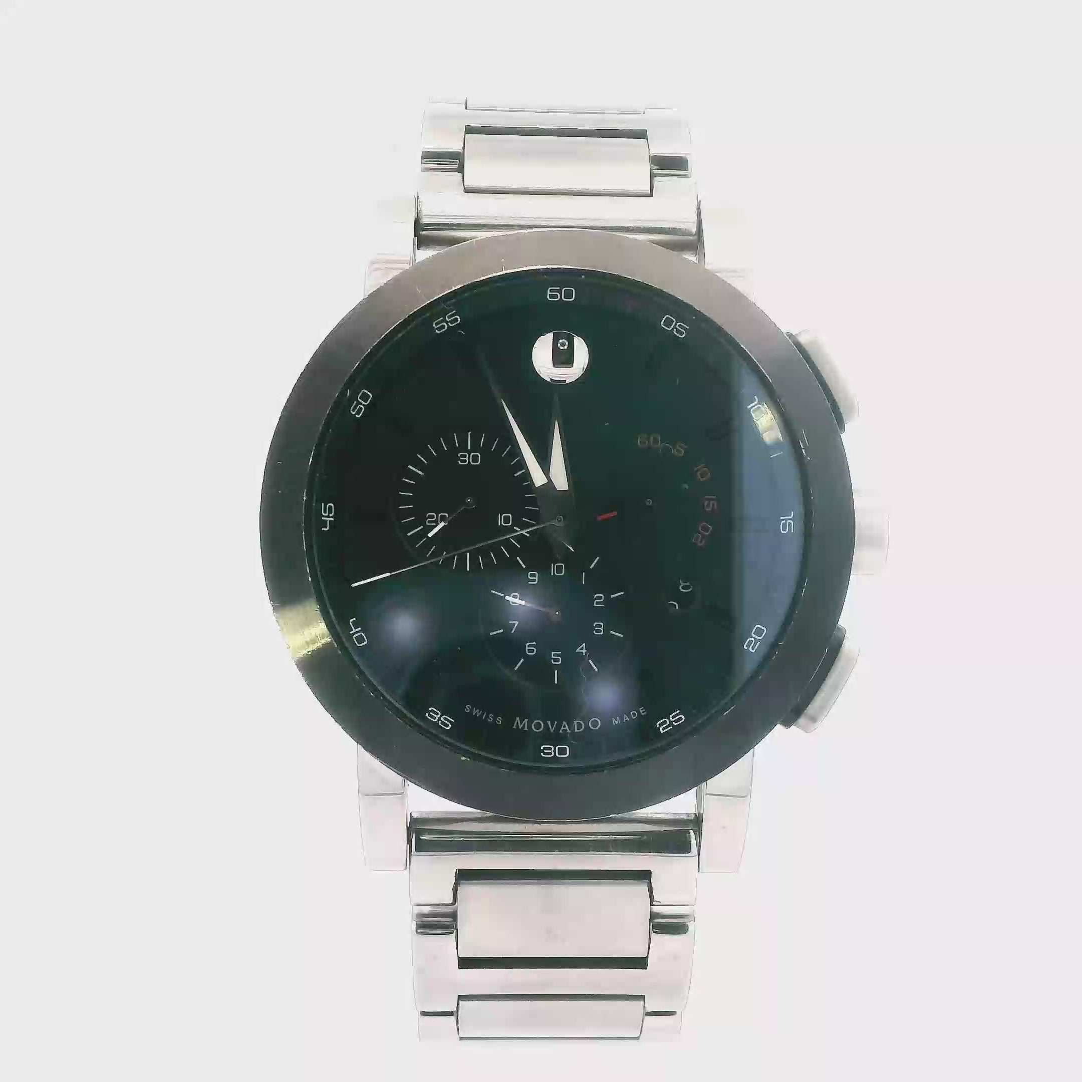 Movado Museum Chronograph Stainless Steel Mens Wristwatch