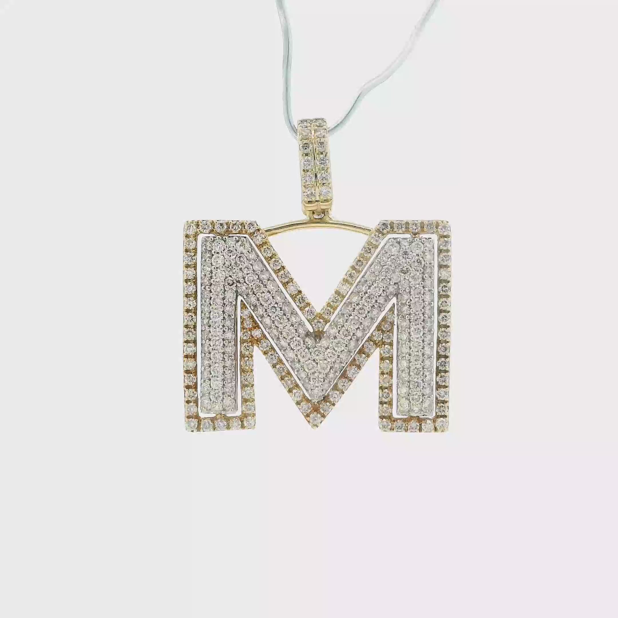 14K Yellow Gold Diamond Letter 