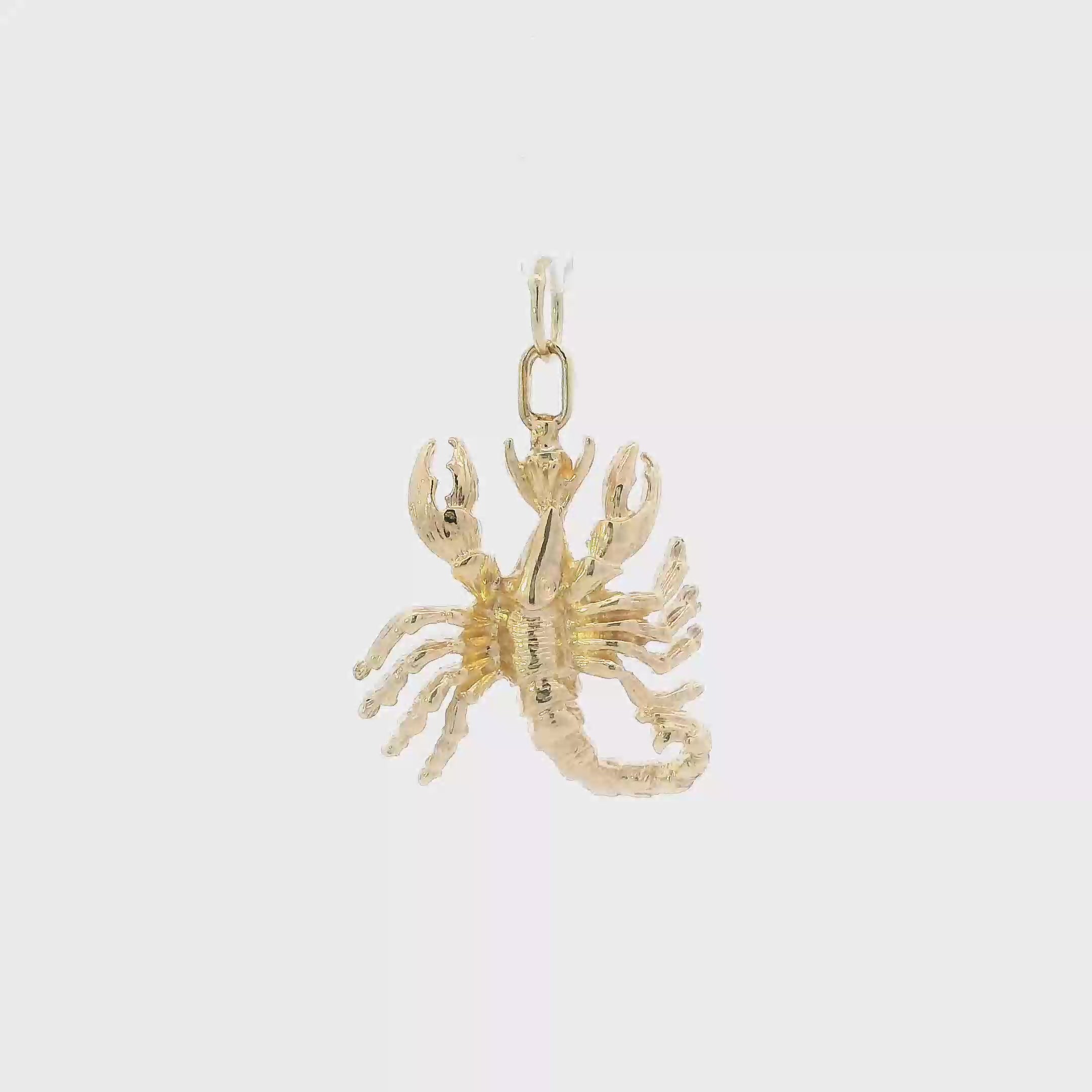 10K Yellow Gold Scorpion Pendant