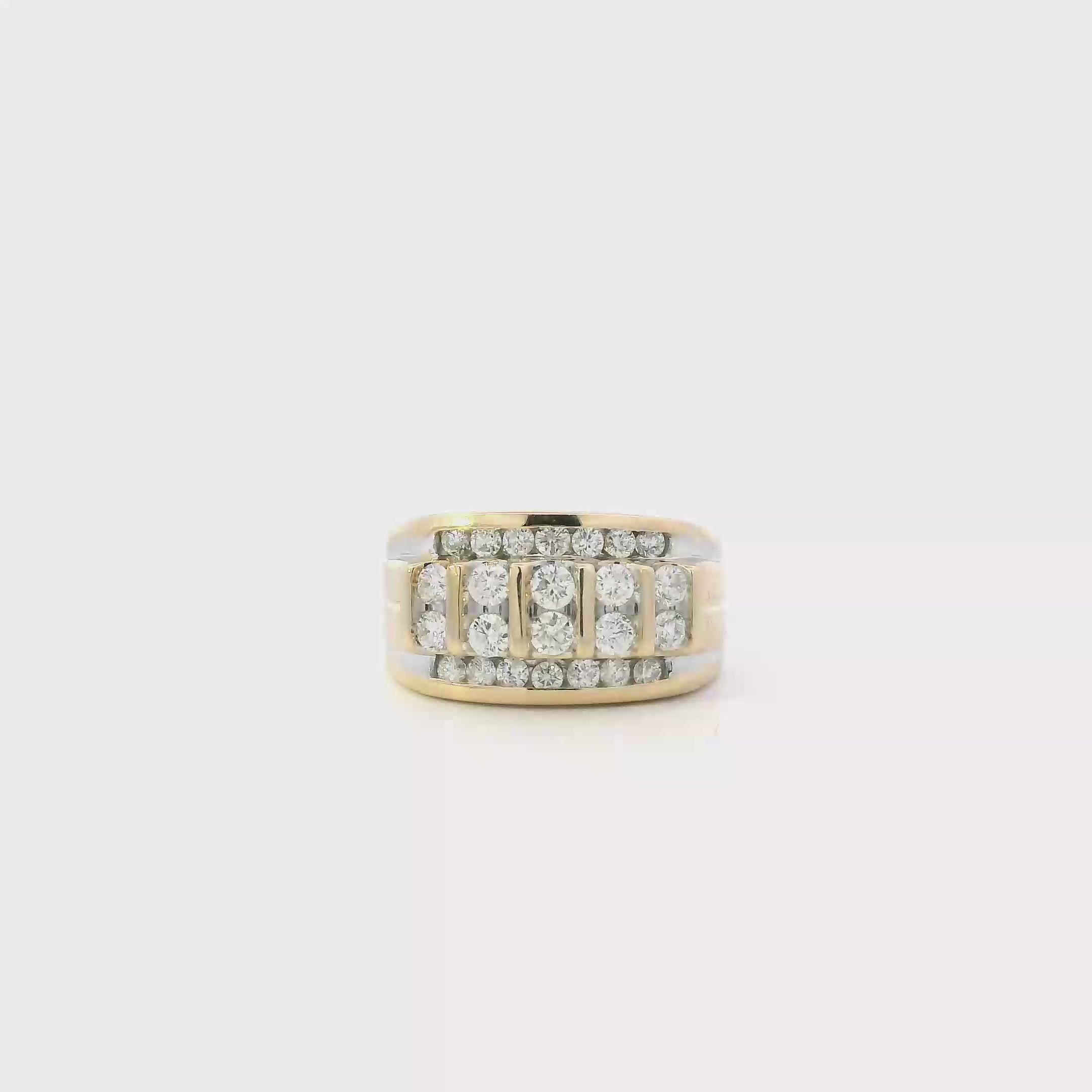 10K Yellow Gold Diamond Men's Ring -1.50ct