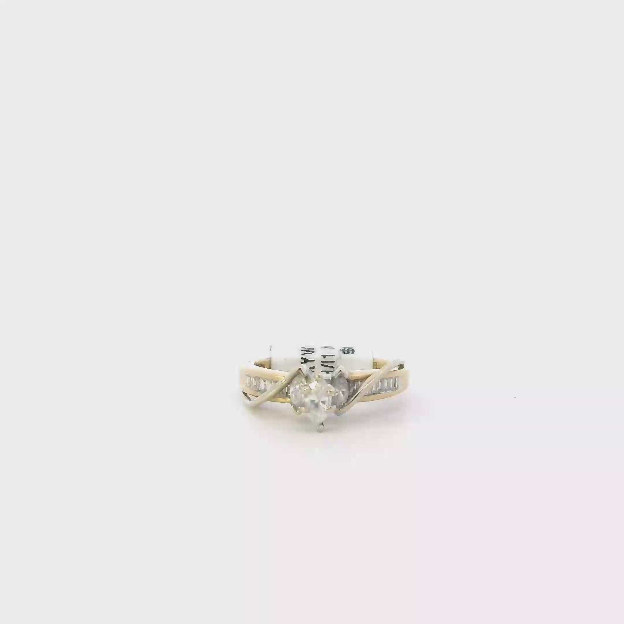 14K Yellow Gold Diamond Women's Ring -0.66ct
