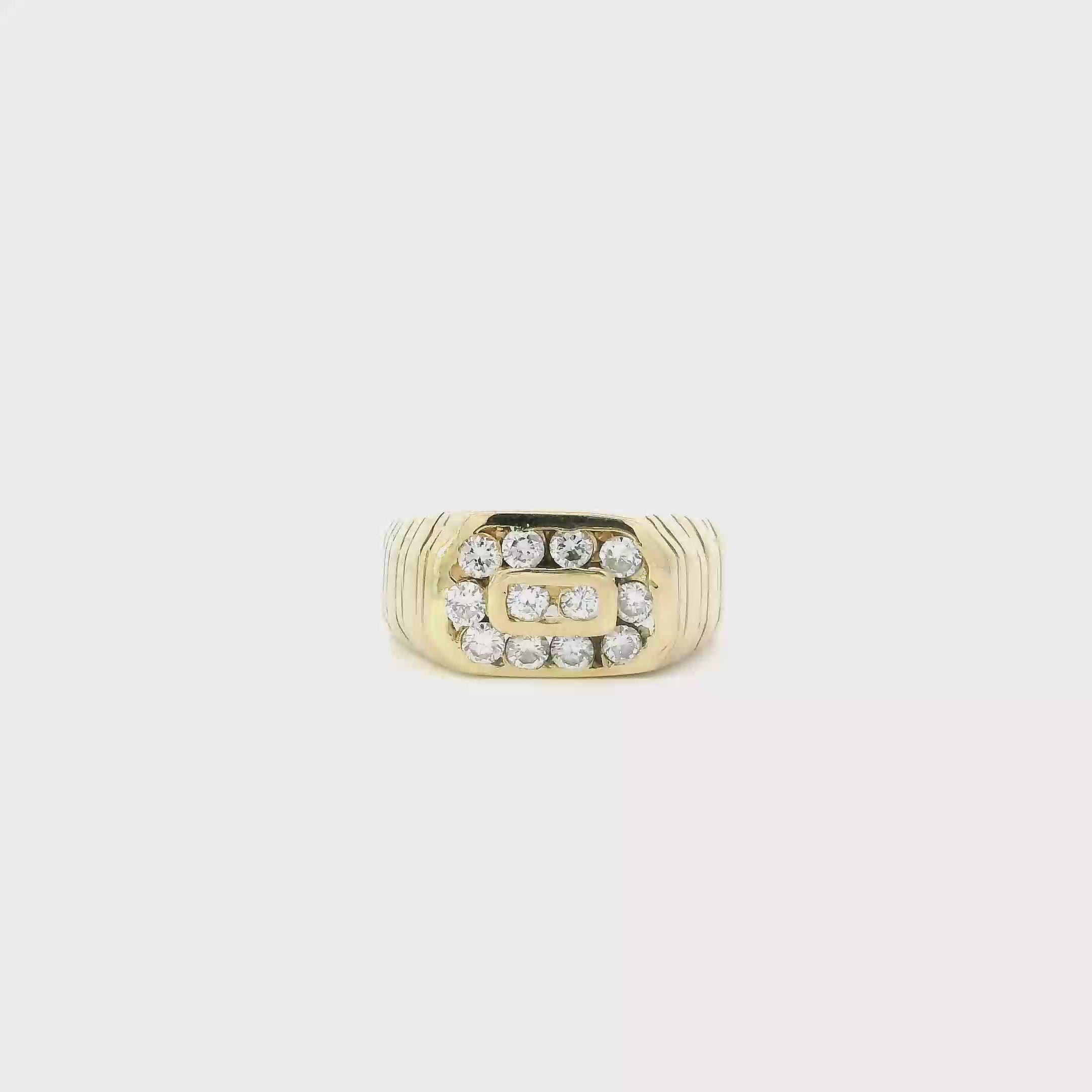 14K Yellow Gold Diamond Mens Ring - 1.20ct