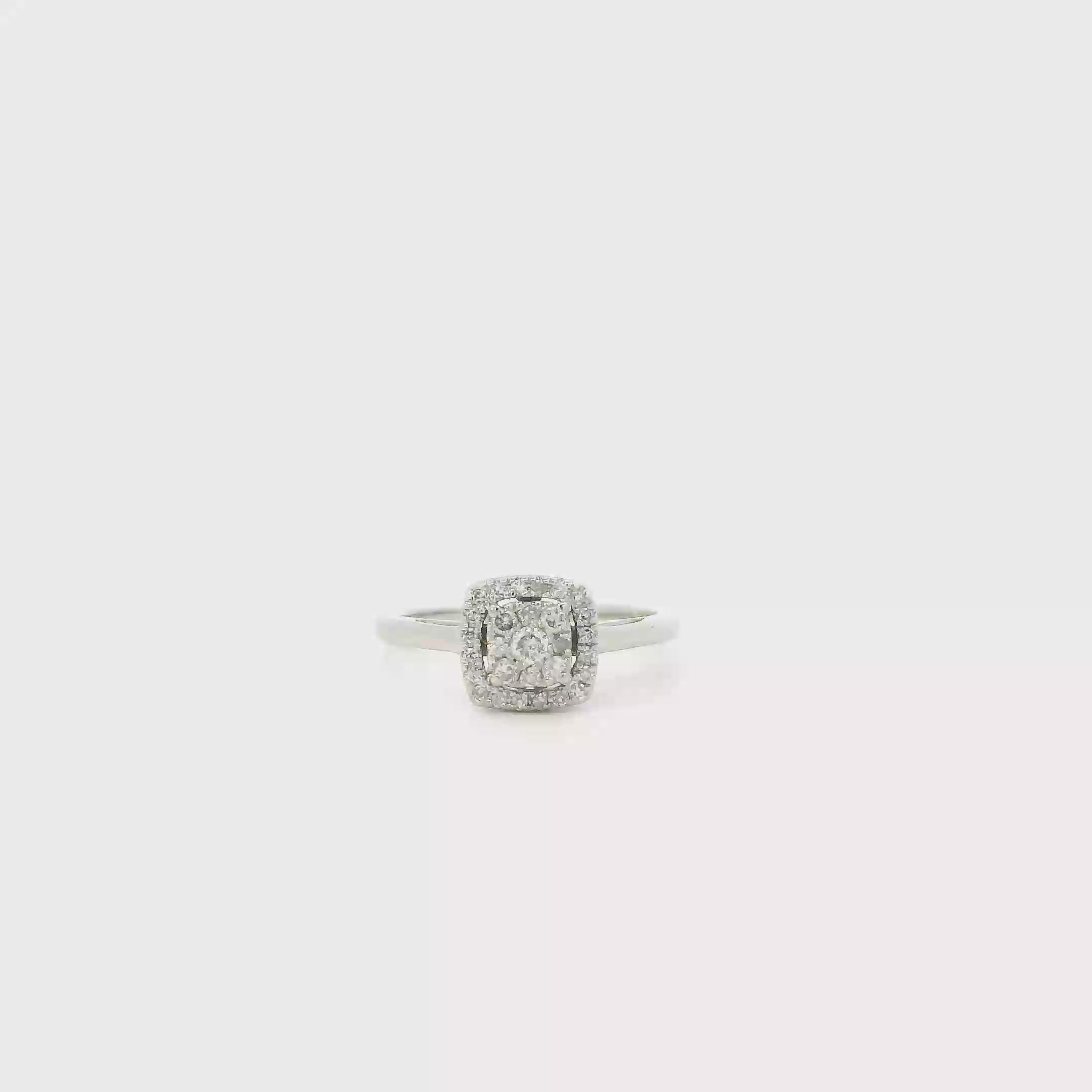 10K White Gold Diamond Women's Ring-0.10ct