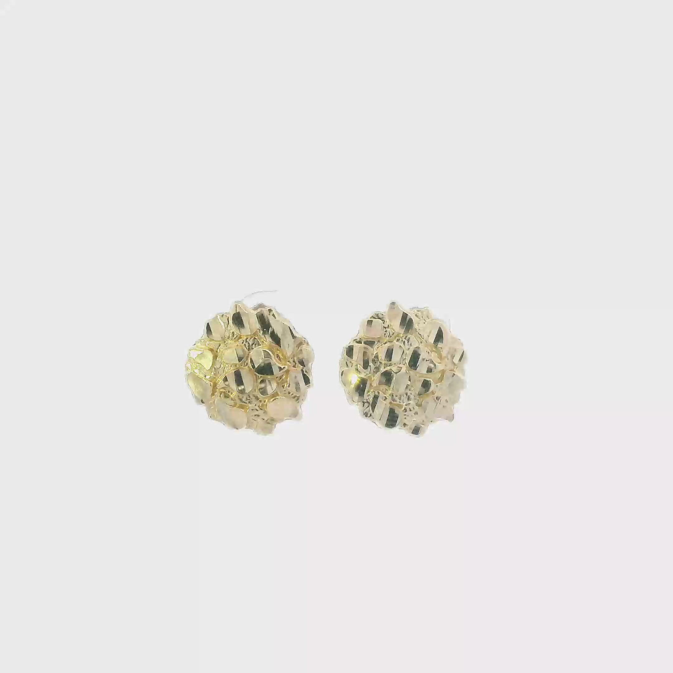 10K Yellow Gold Nugget Stud Earrings