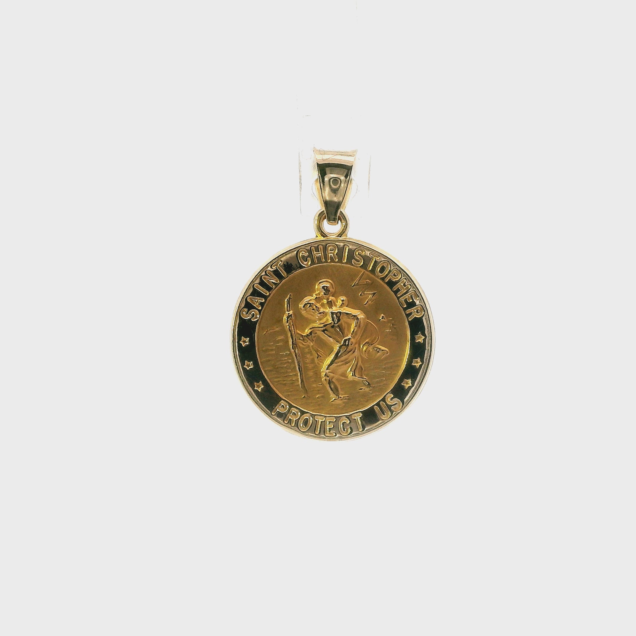 14K Yellow Gold Saint Christopher Pendant