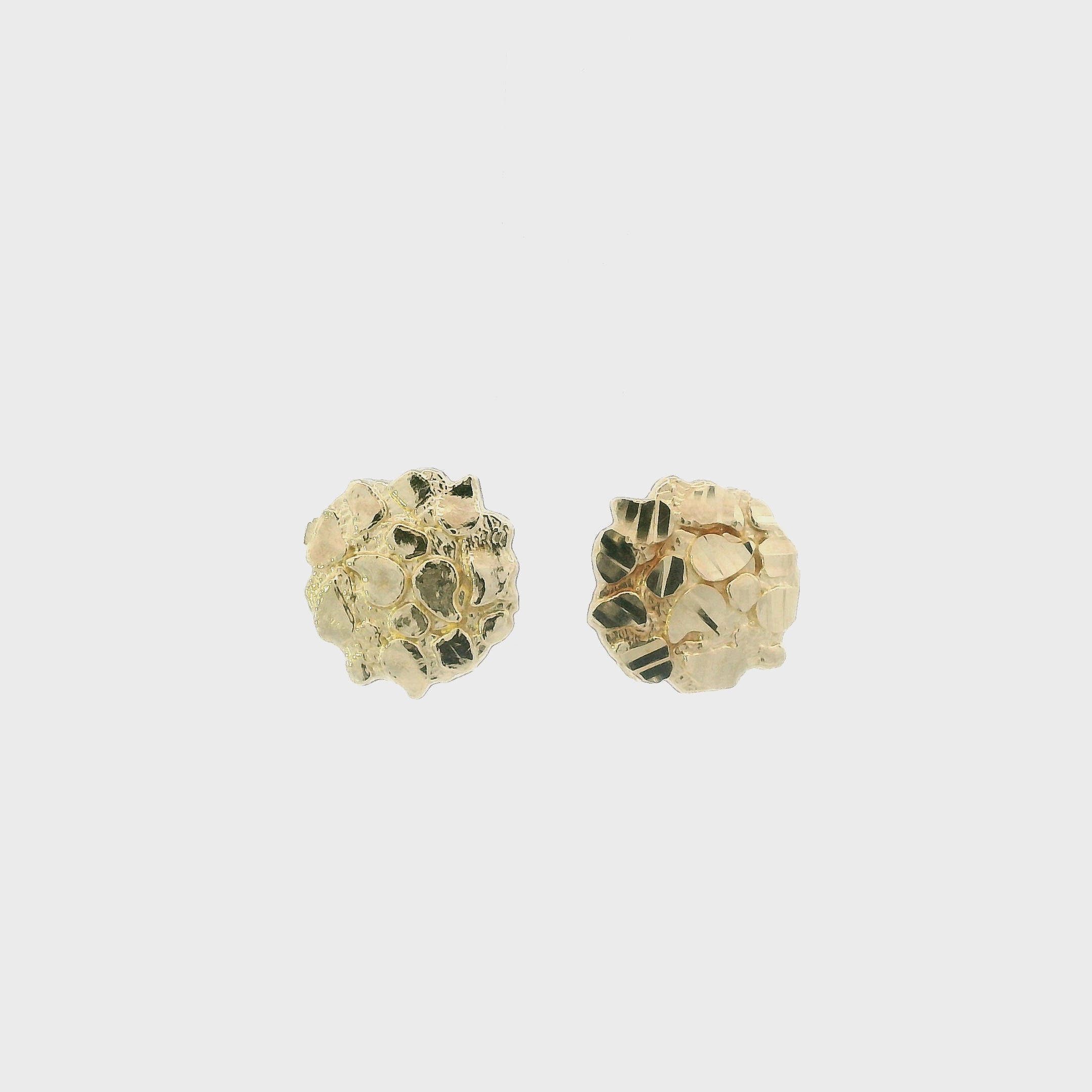 10K Yellow Gold Nugget Stud Earrings