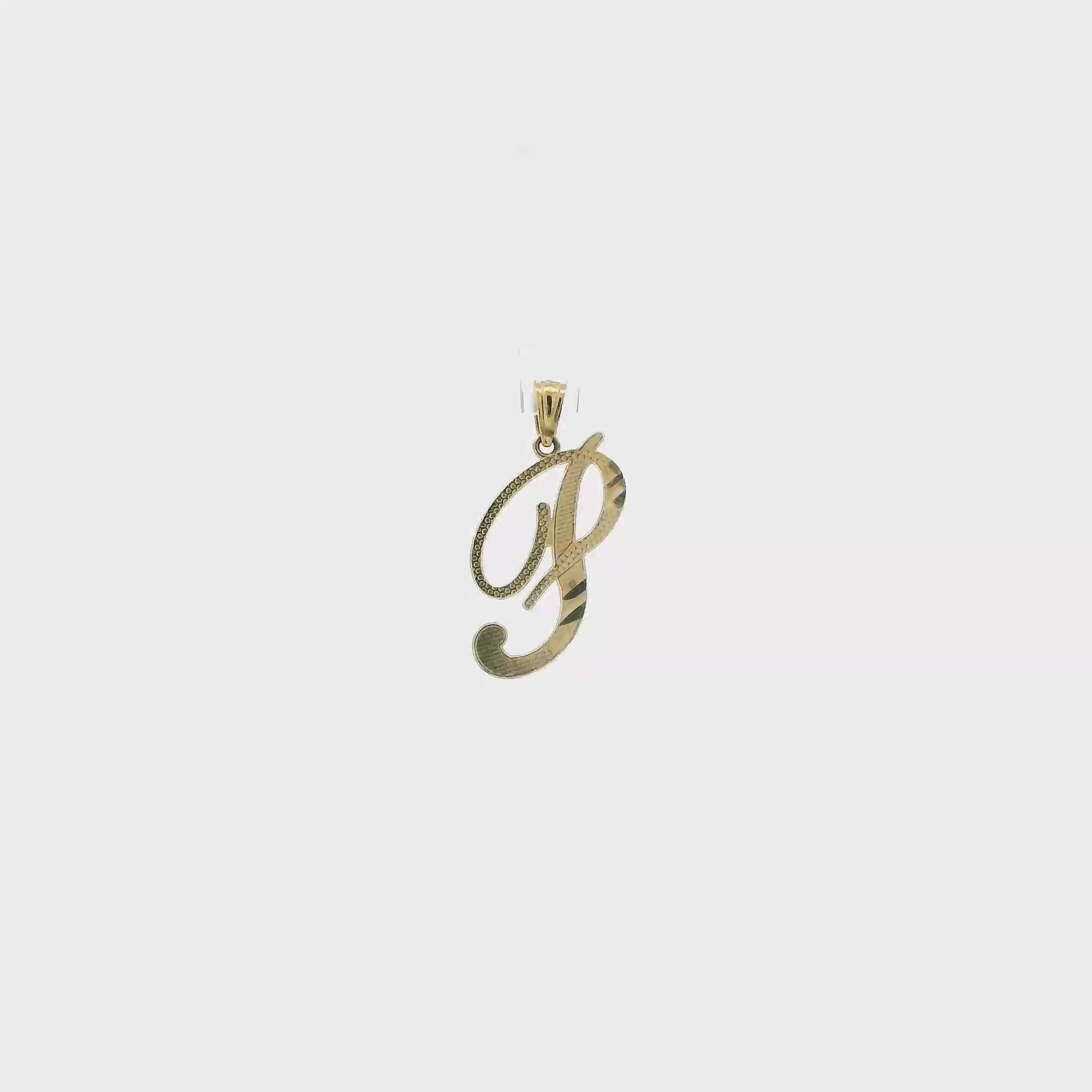 10K Yellow Gold Diamond Cut Letter 
