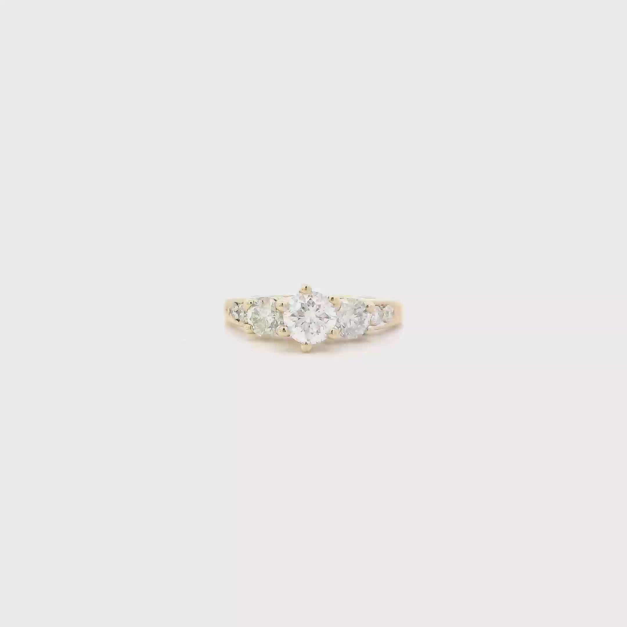 14K Yellow Gold Diamond Womens Ring - 1.56ct