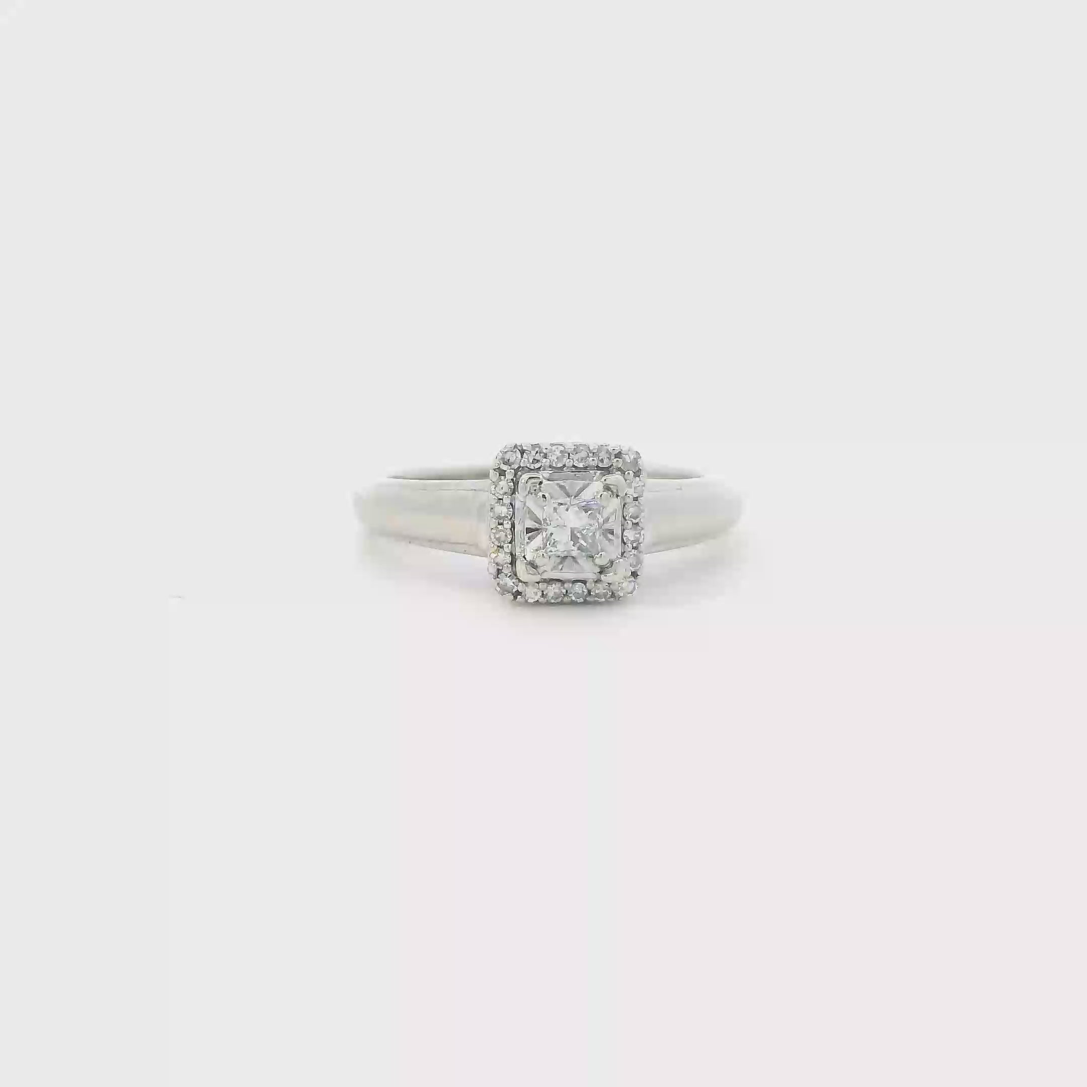 10K White Gold Diamonds Womens Ring - 0.20ct