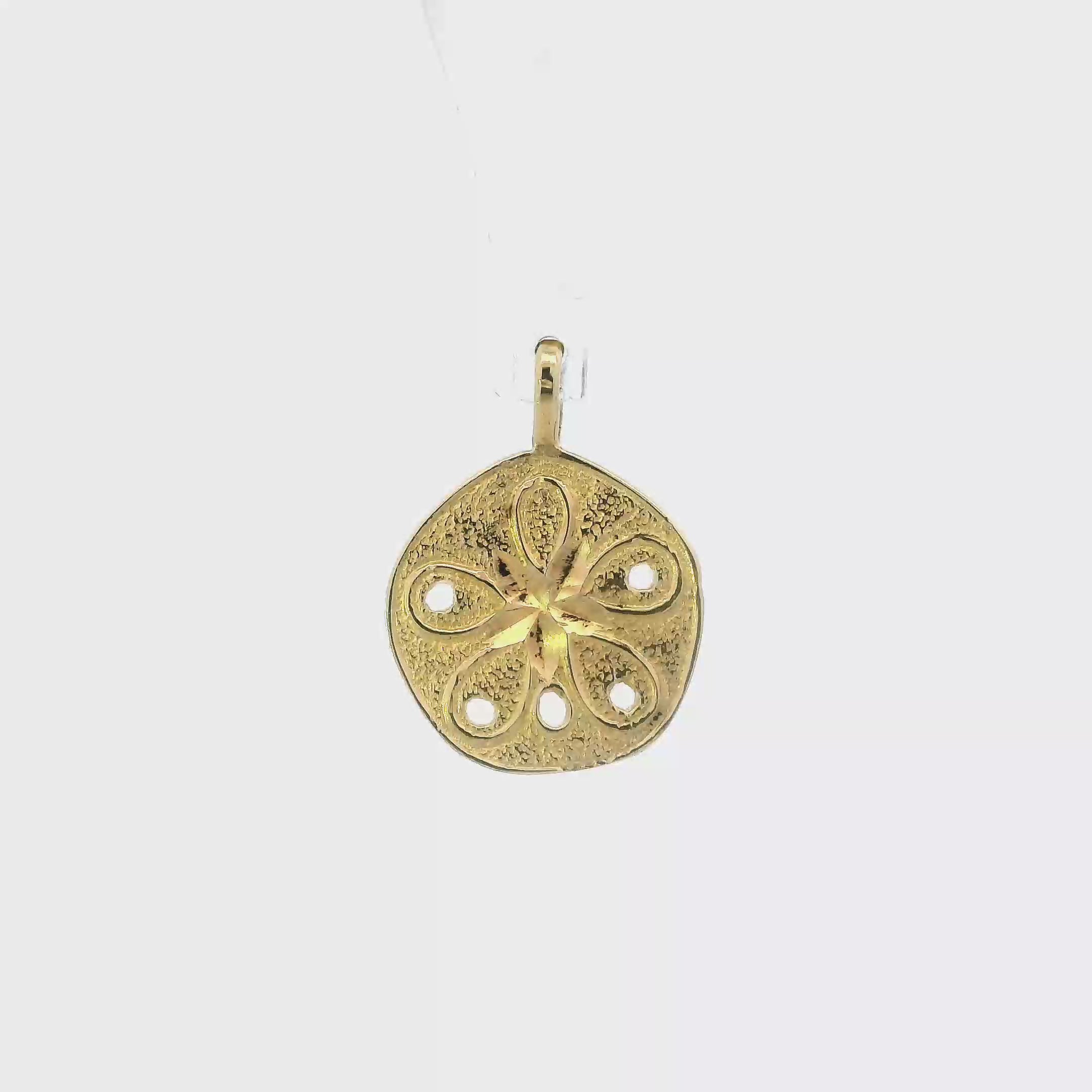 14K Yellow Gold Sand Dollar Pendant