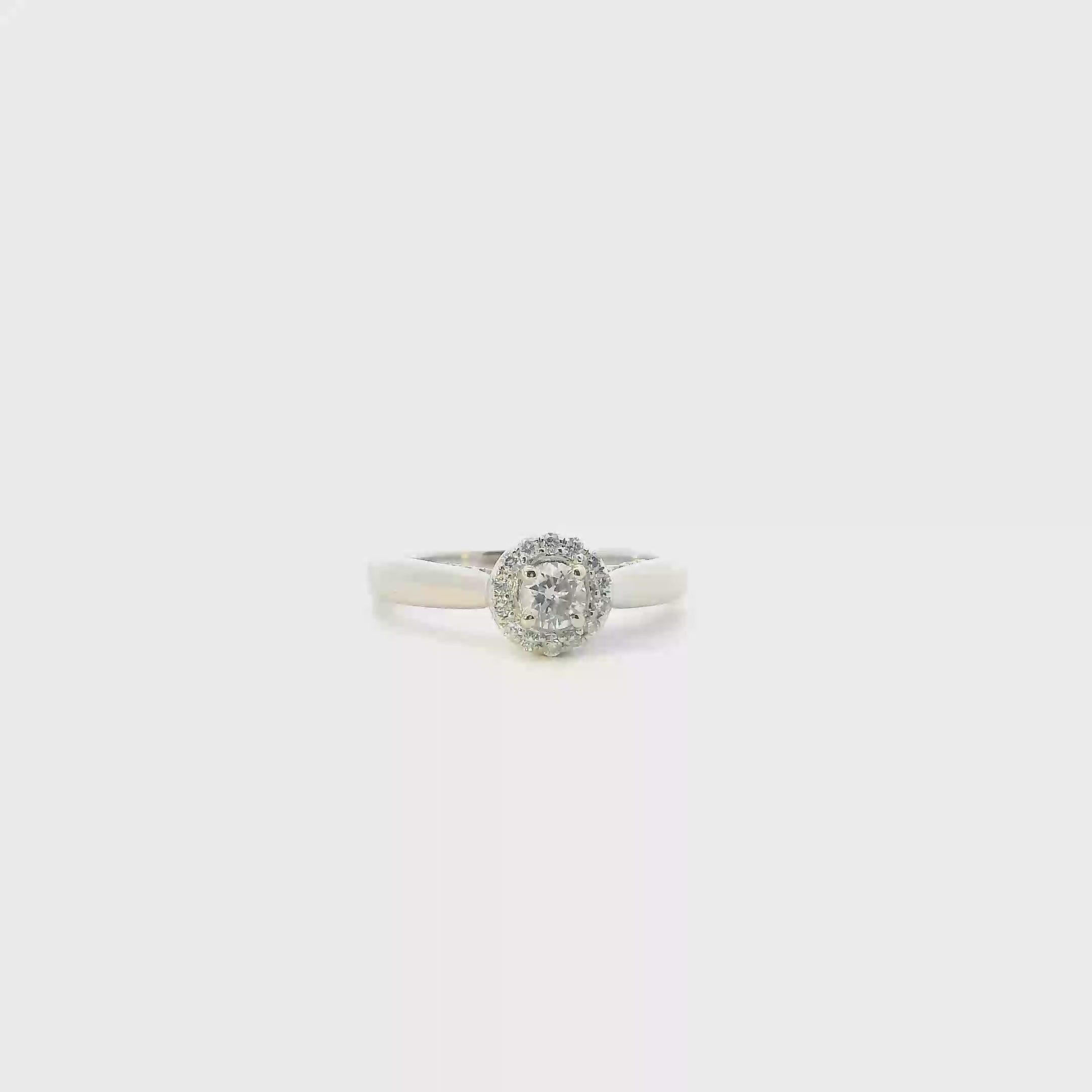 14K White Gold Diamonds Women's Ring - 0.42ct