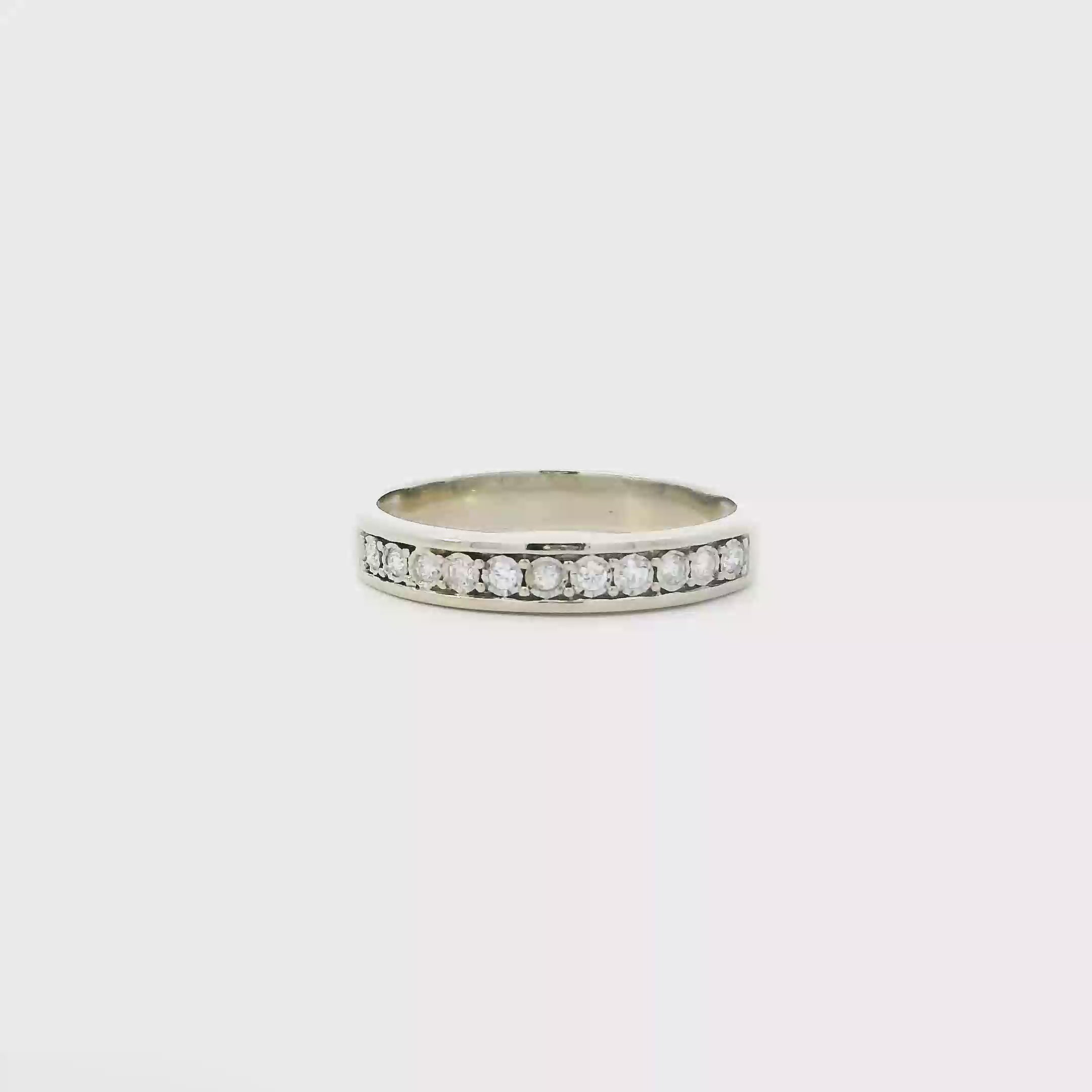 10K White Gold 15+ Size  Diamond Mens Ring - 0.33ct